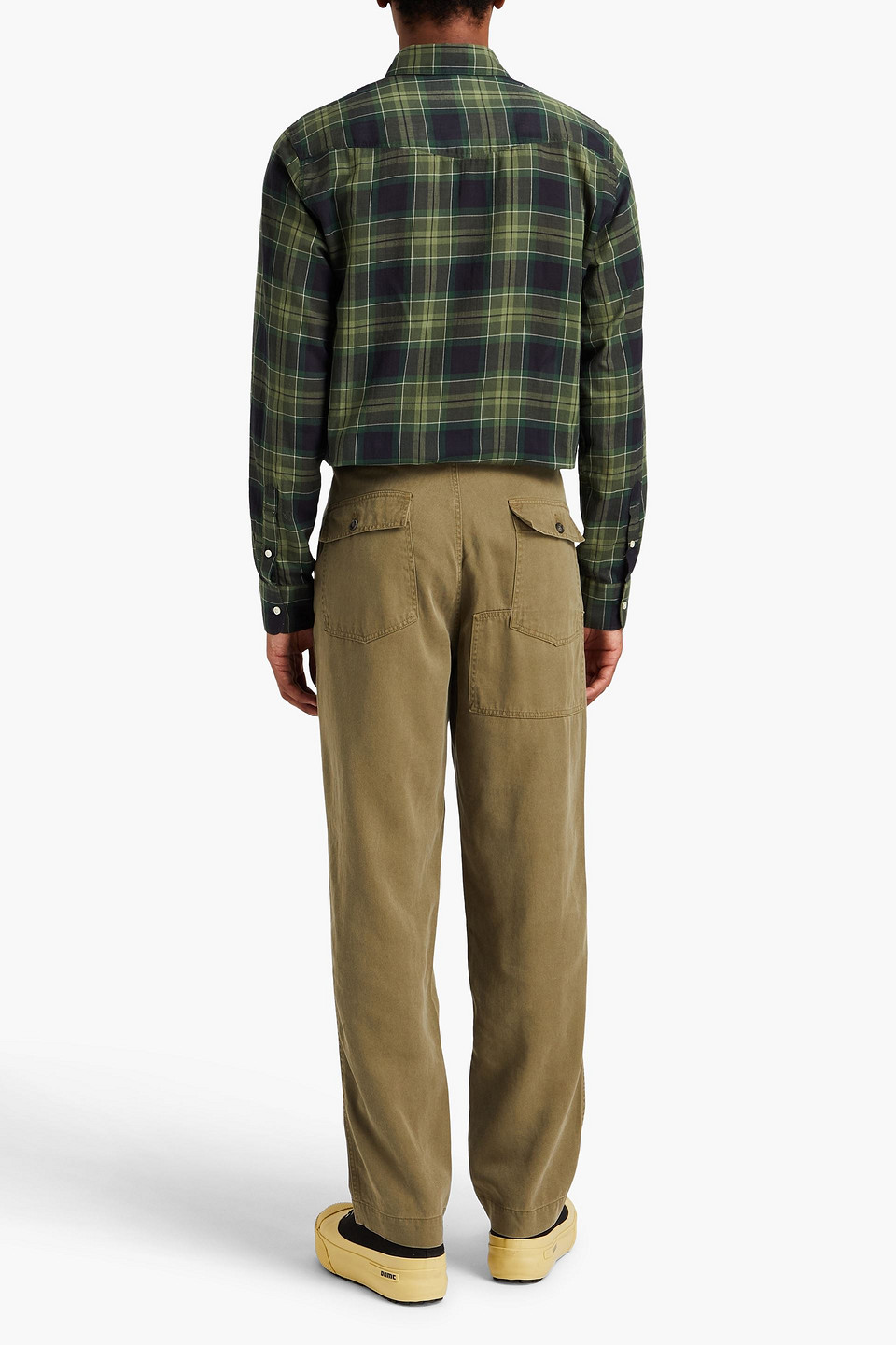 OFFICINE GENERALE CHECKED COTTON AND WOOL-BLEND SHIRT