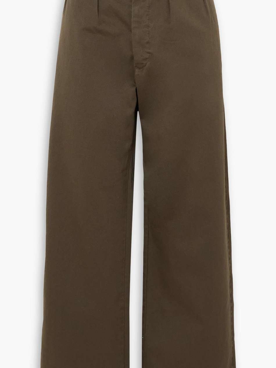fiona cotton-twill straight-leg pants