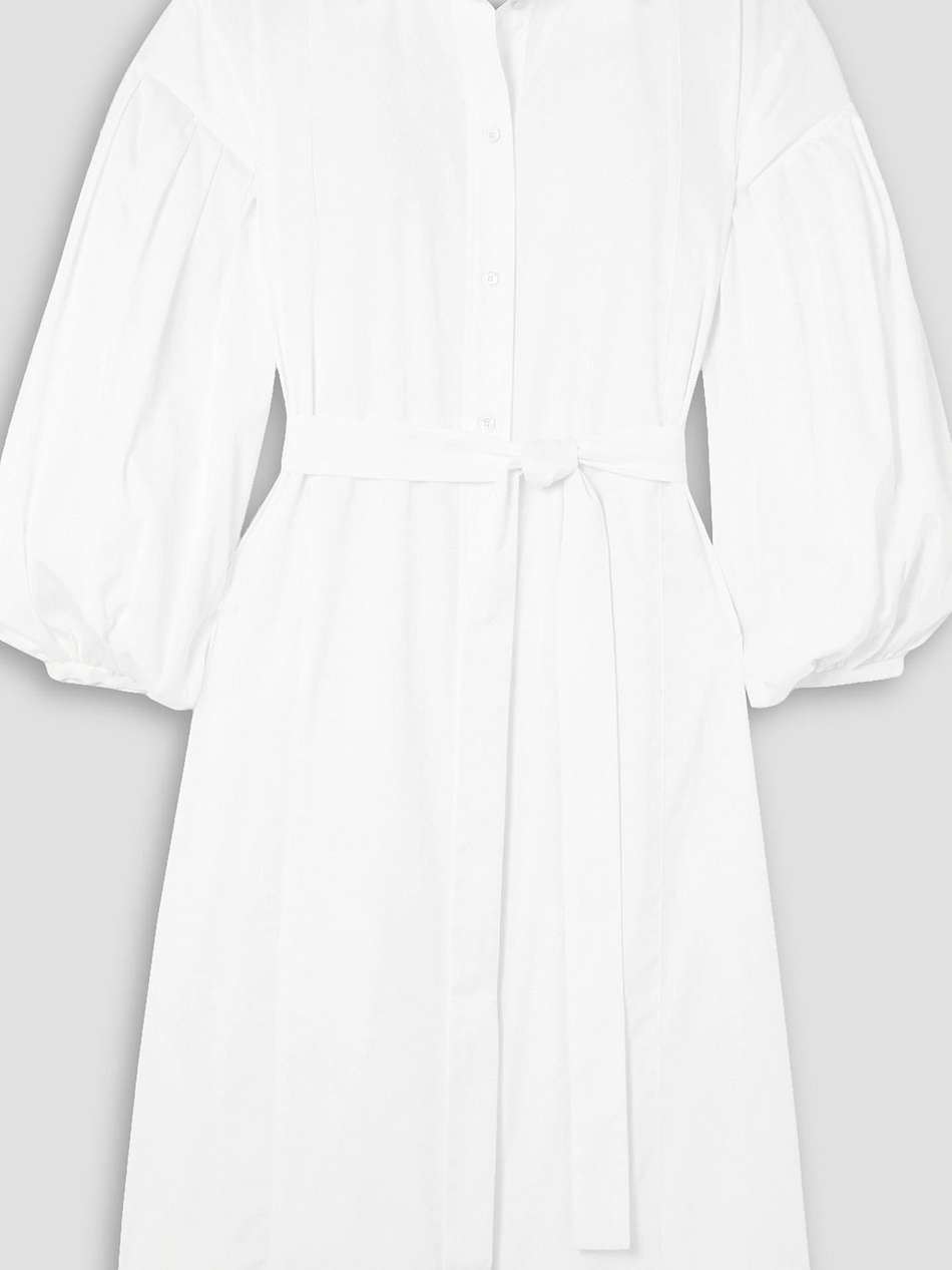 montague belted pleated cotton-poplin shirt dress