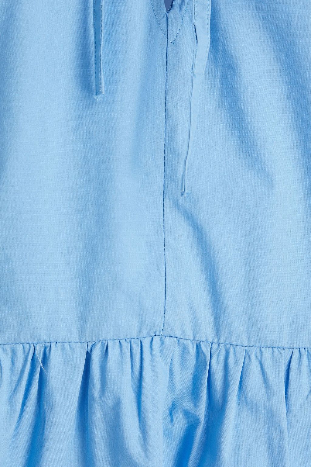 GANNI Tie-front cotton-poplin peplum top