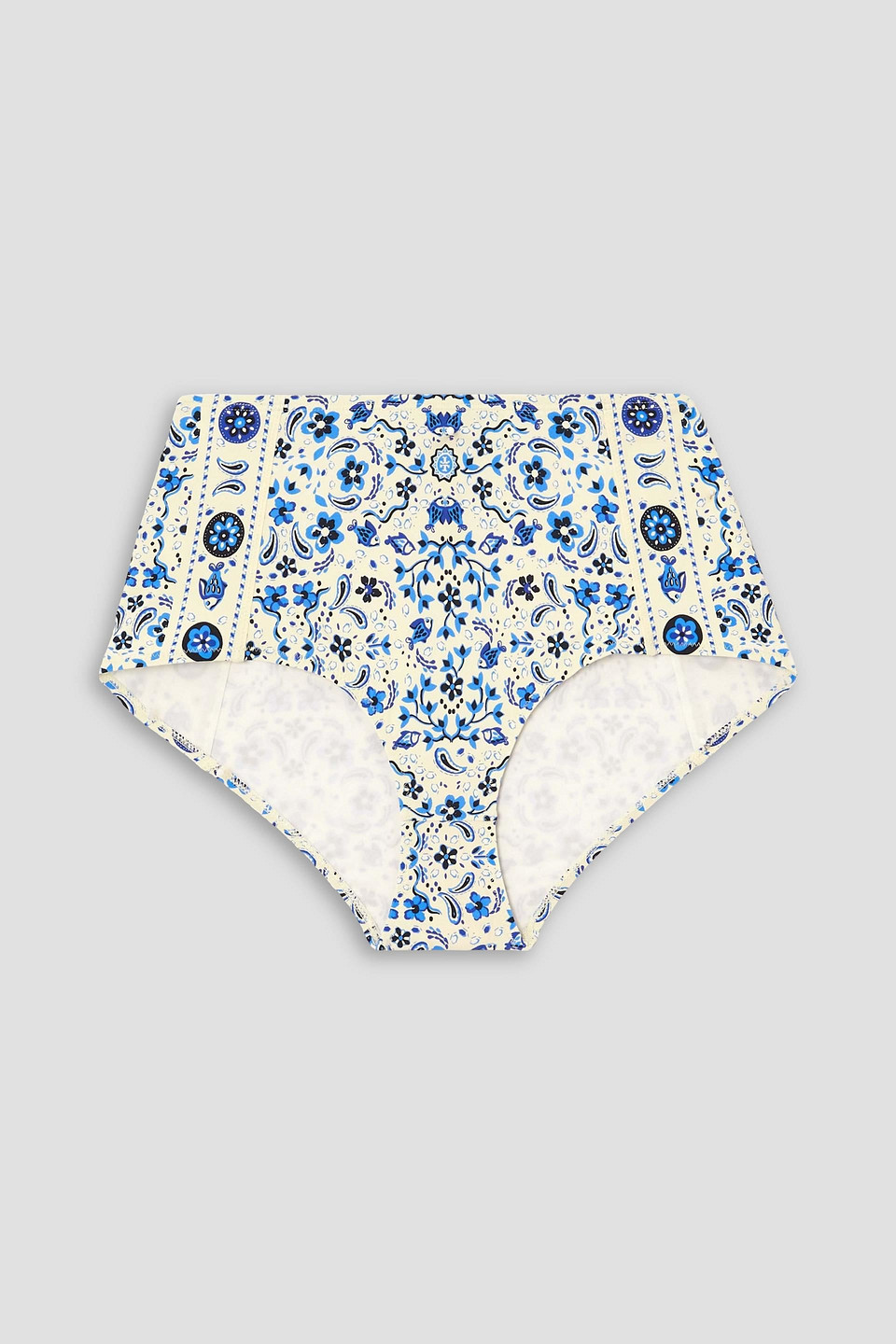 Tory Burch Printed Bikini Briefs In Ivory
