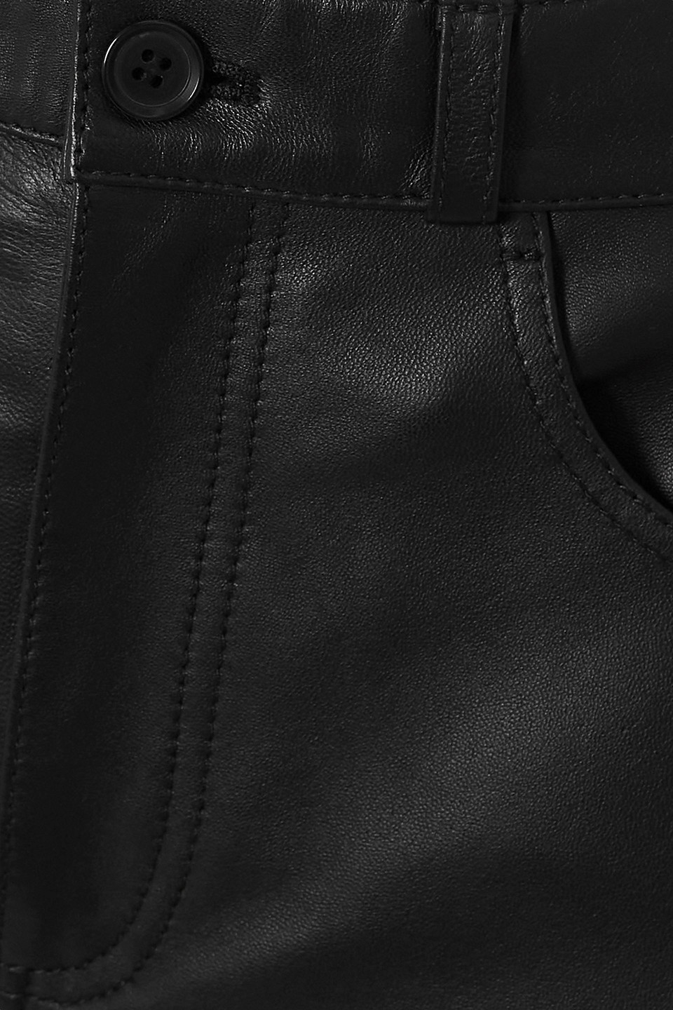 Totême Cropped Leather Tapered Pants In Black