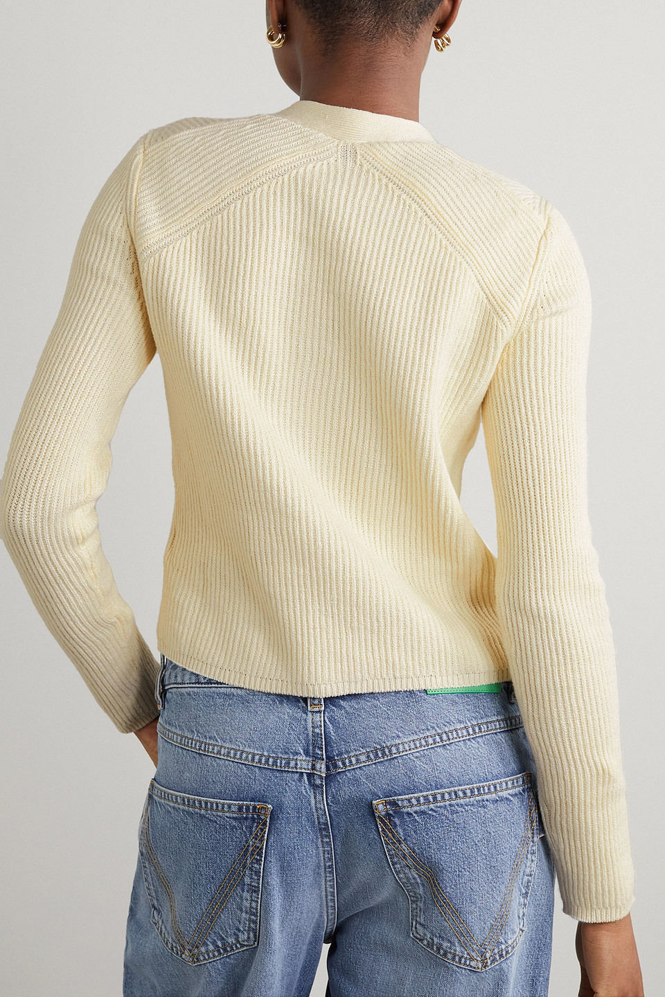 Joseph Ribbed Linen-blend Cardigan In Ivory