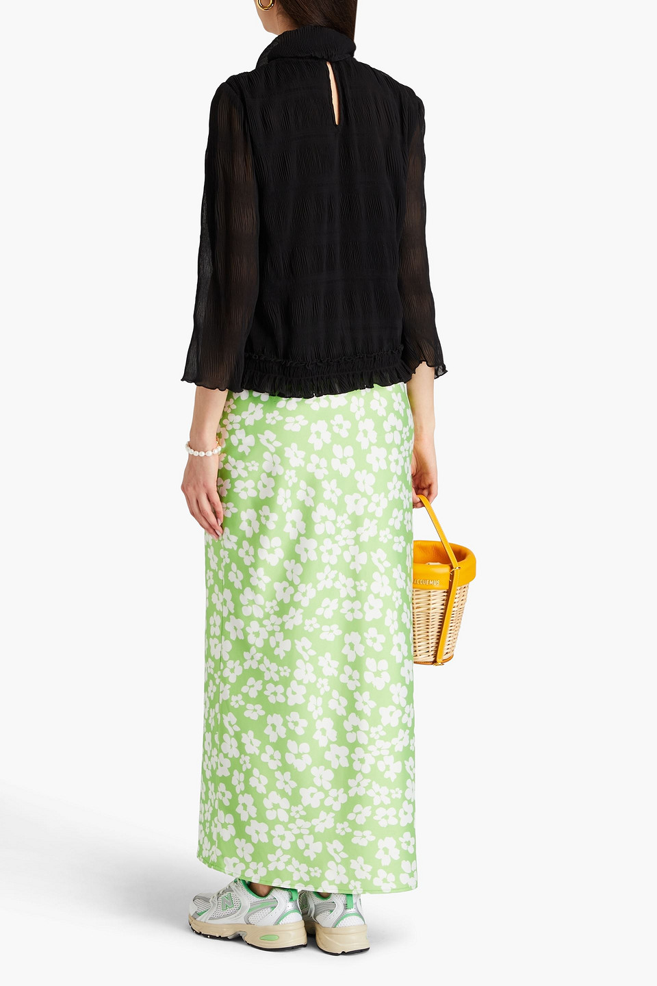 GANNI PLISSÉ CREPE TOP