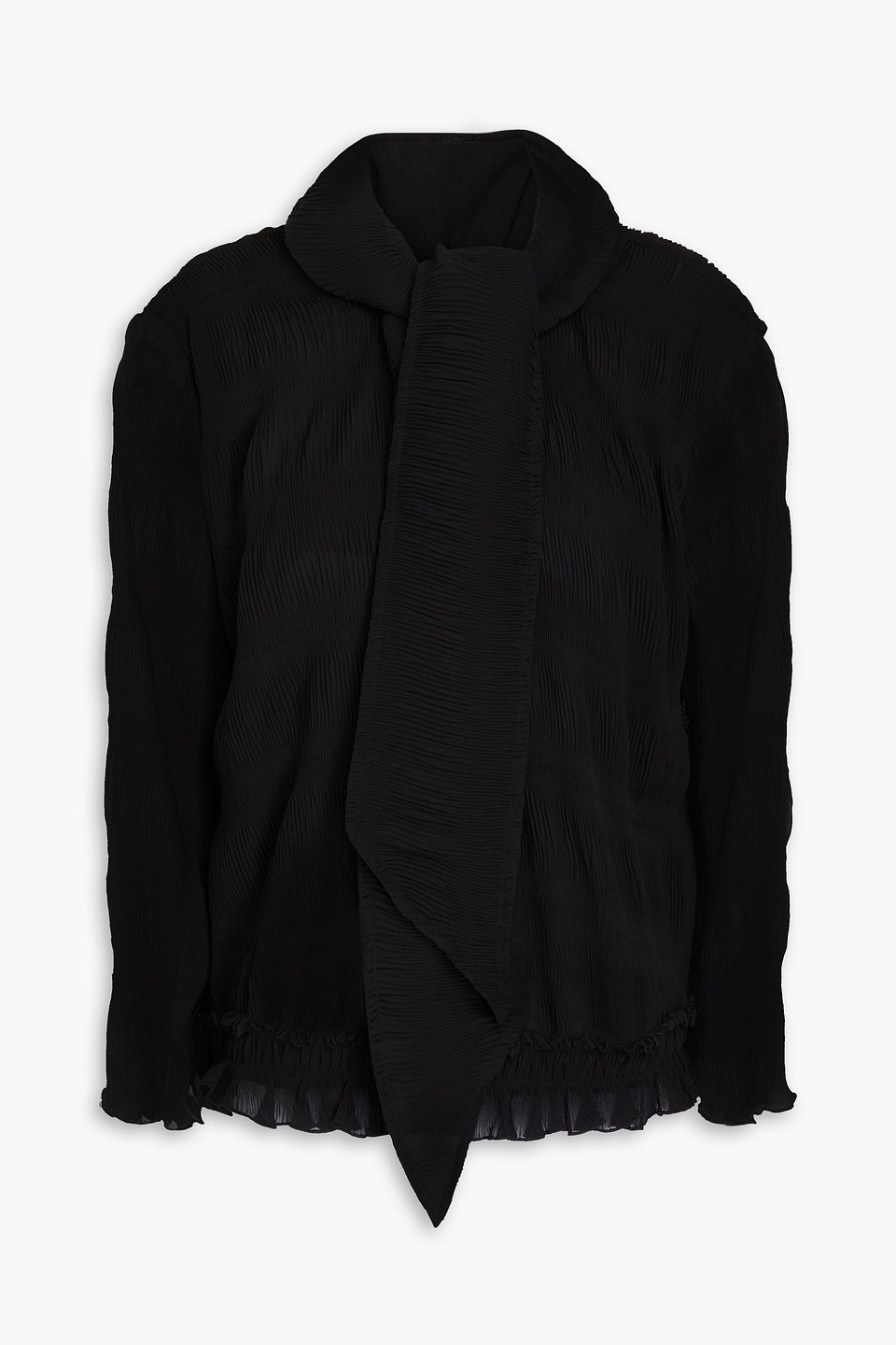 GANNI PLISSÉ CREPE TOP