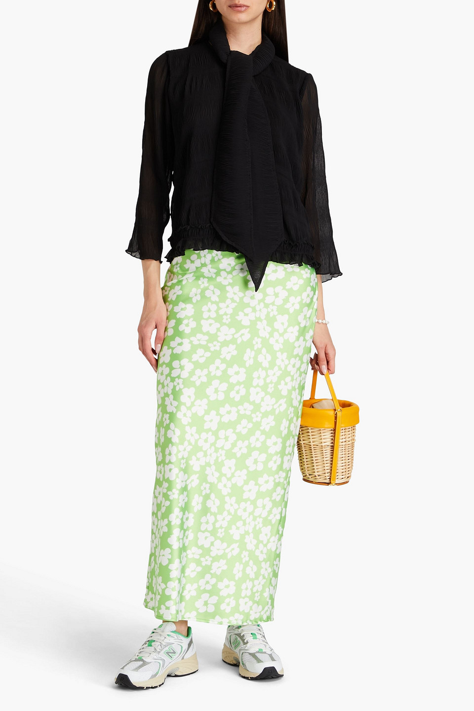 GANNI PLISSÉ CREPE TOP