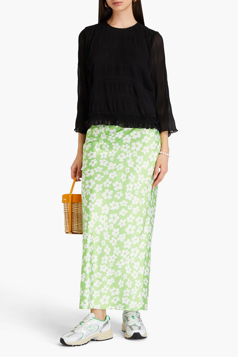 GANNI PLISSÉ CREPE TOP