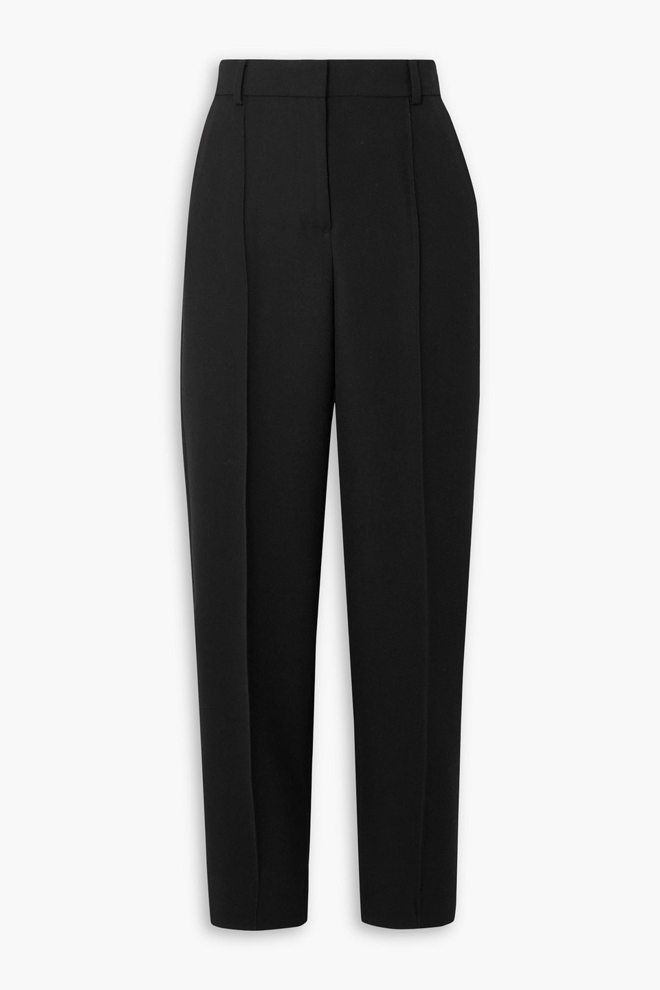 Totême Pleated Woven Straight-leg Pants In Black