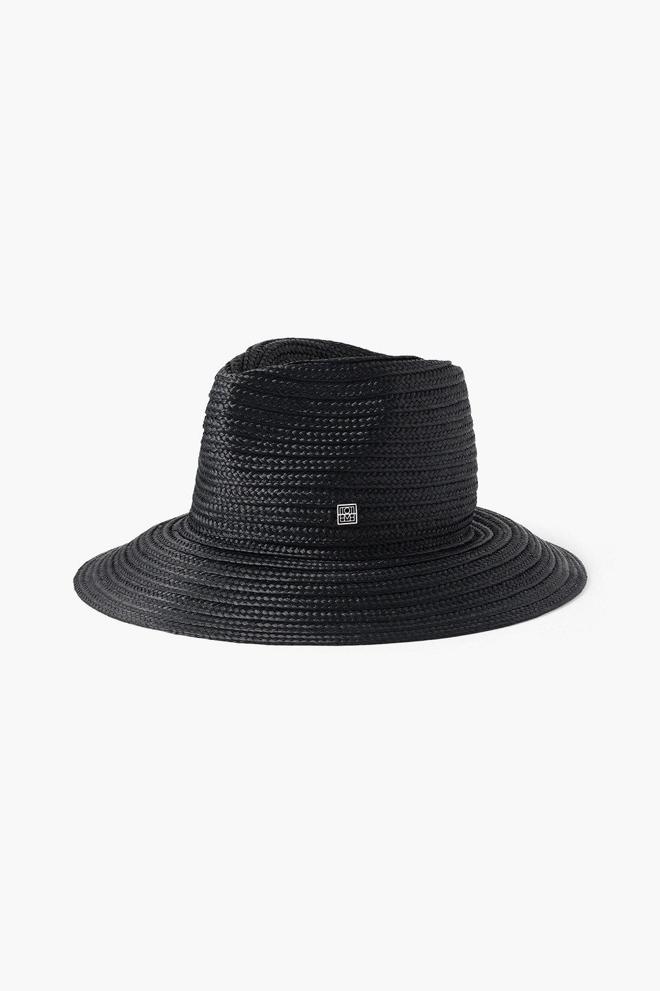 Totême Faux Raffia Panama Hat In Black