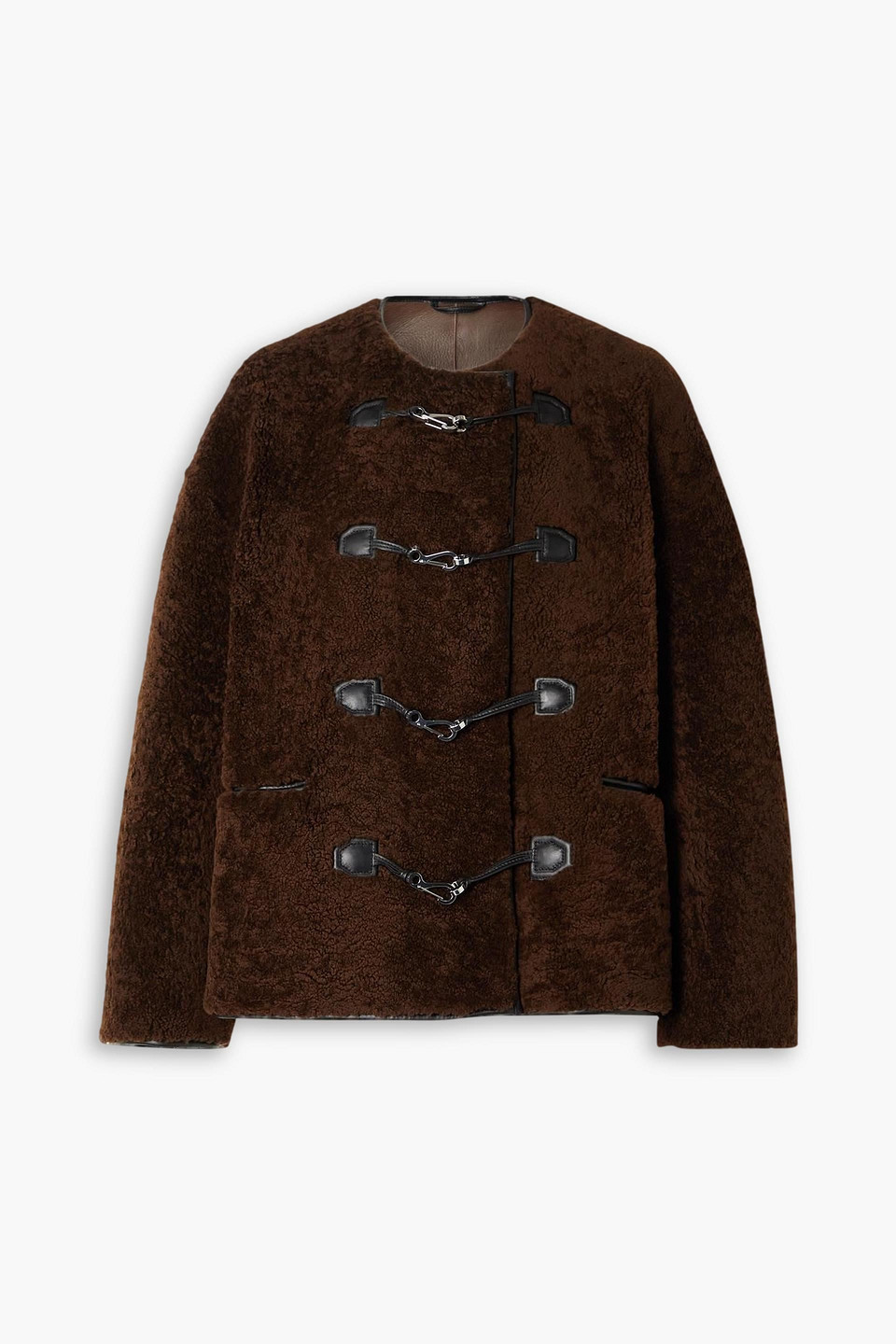 Totême Toteme Teddy Shearling Jacket Saddle Brown In Chocolate