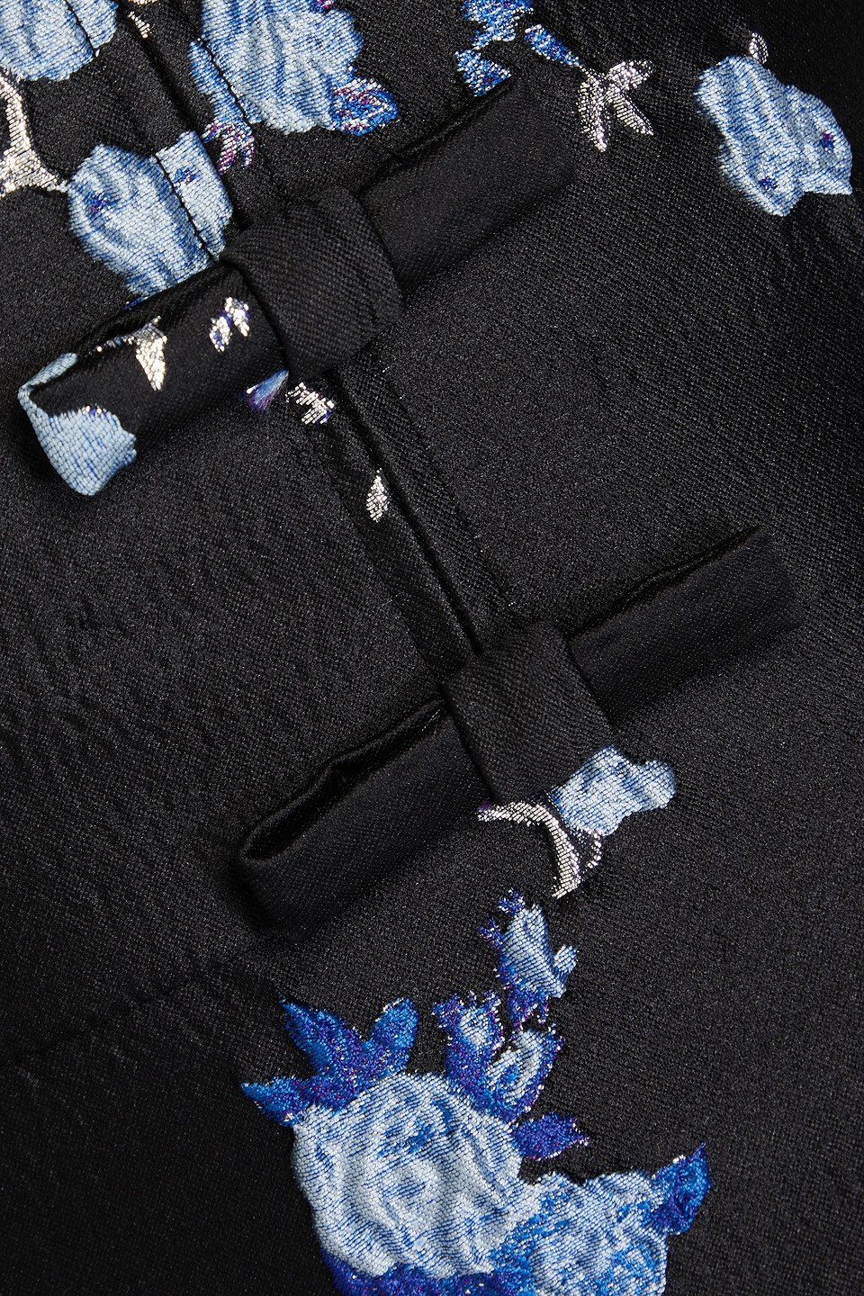 GANNI BOW-DETAILED JACQUARD TOP