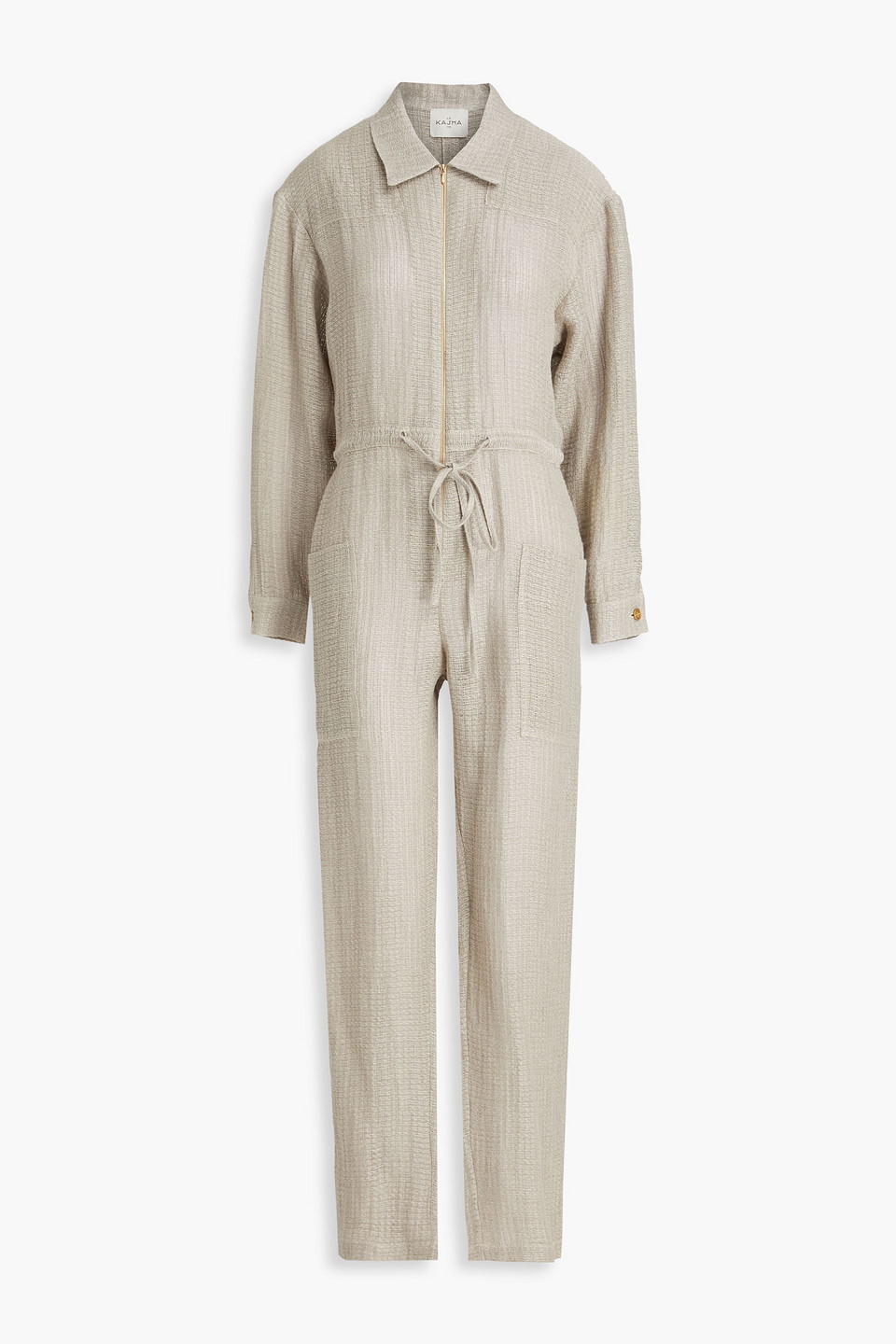 Le Kasha Jawadah Linen-gauze Jumpsuit In Beige
