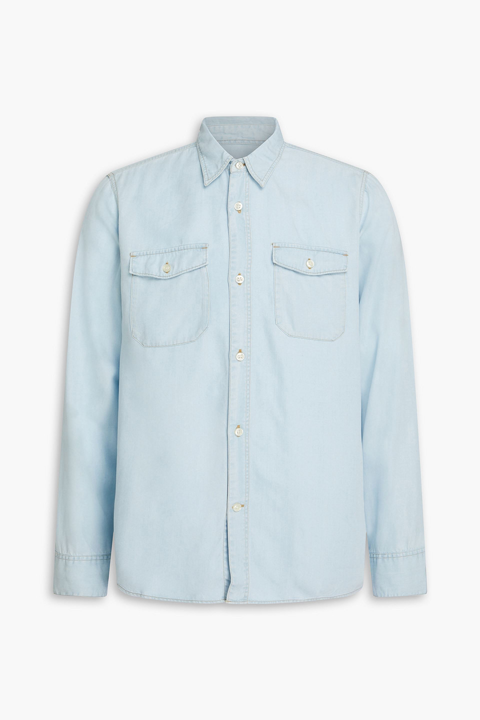 Officine Generale Lyocell-chambray Shirt In Light Denim