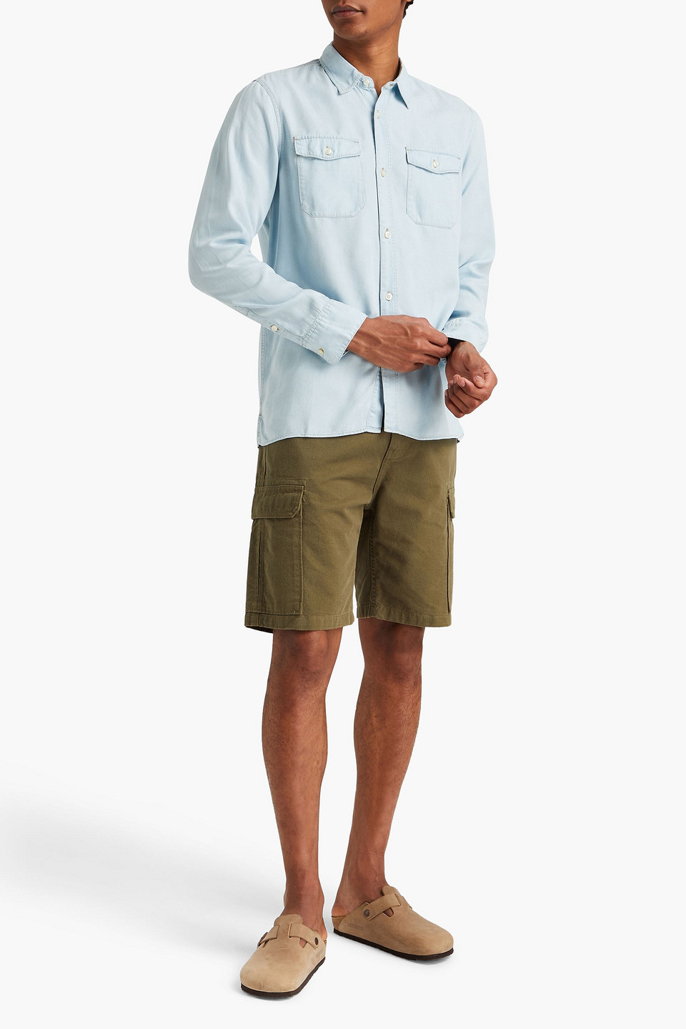 OFFICINE GENERALE LYOCELL-CHAMBRAY SHIRT