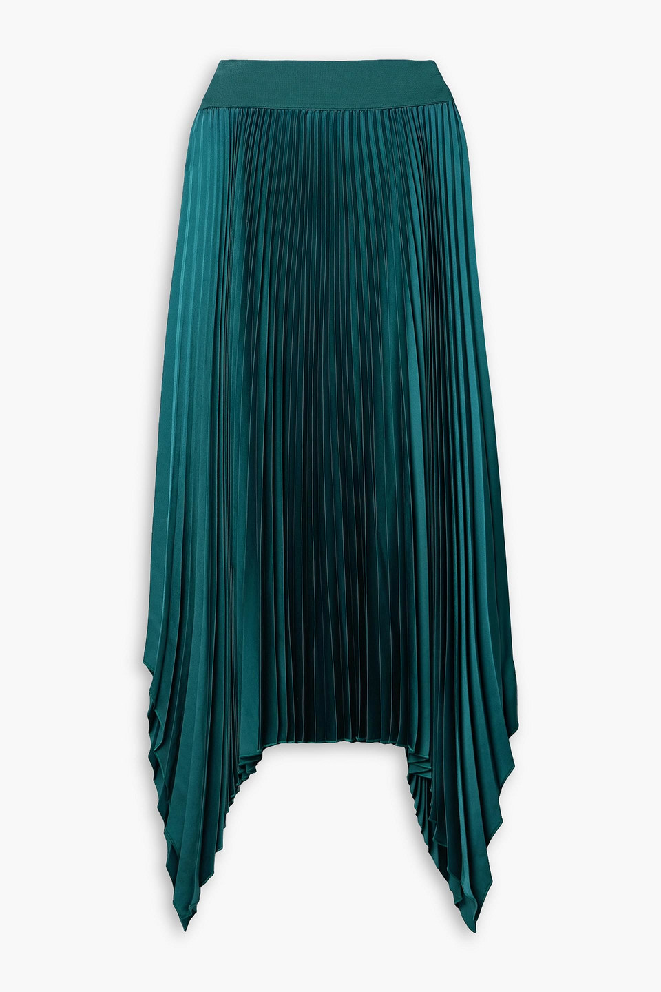 Joseph Ade Pleated Handkerchief Crepe Midi Skirt In Petrol