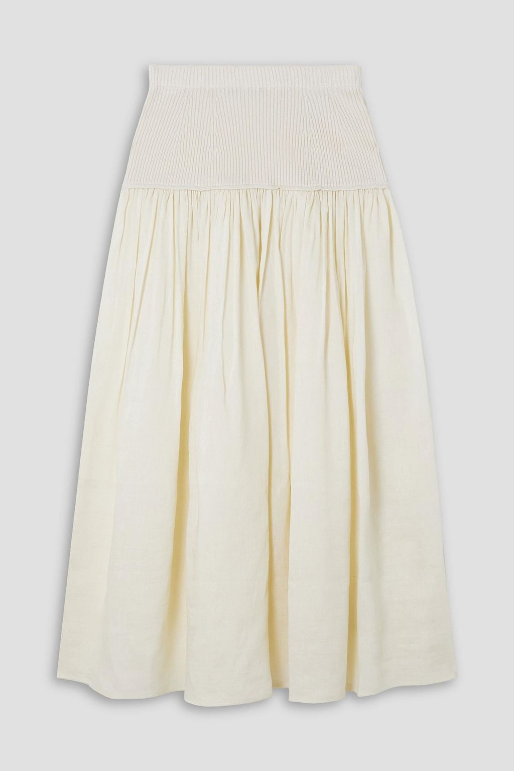 JOSEPH Seaton ribbed-knit and woven maxi skirt | THE OUTNET