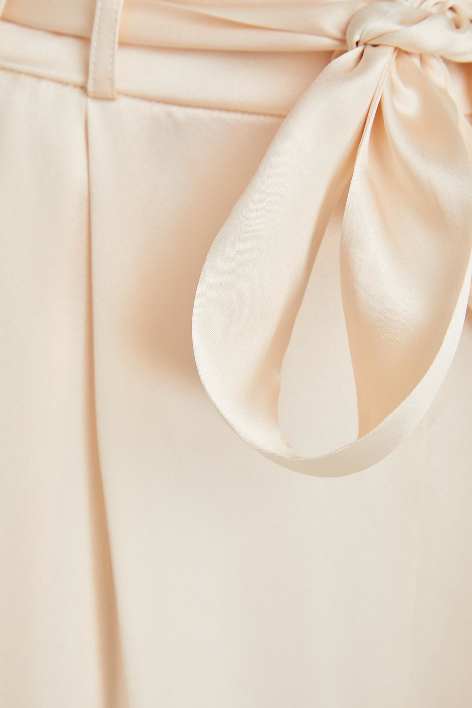 LE KASHA GANSU CROPPED PLEATED SILK-CHARMEUSE WIDE-LEG PANTS