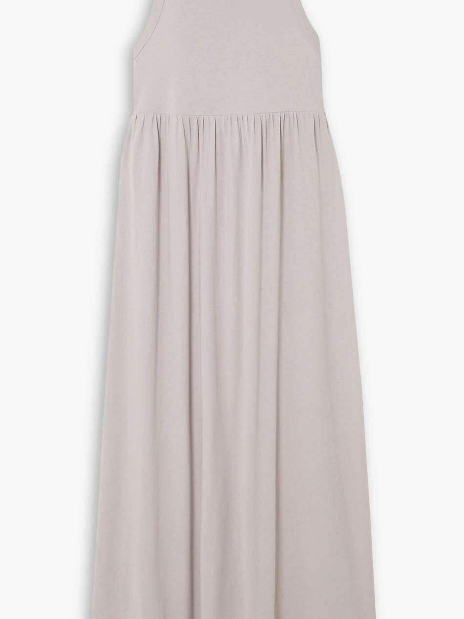 gathered cotton-jersey maxi dress