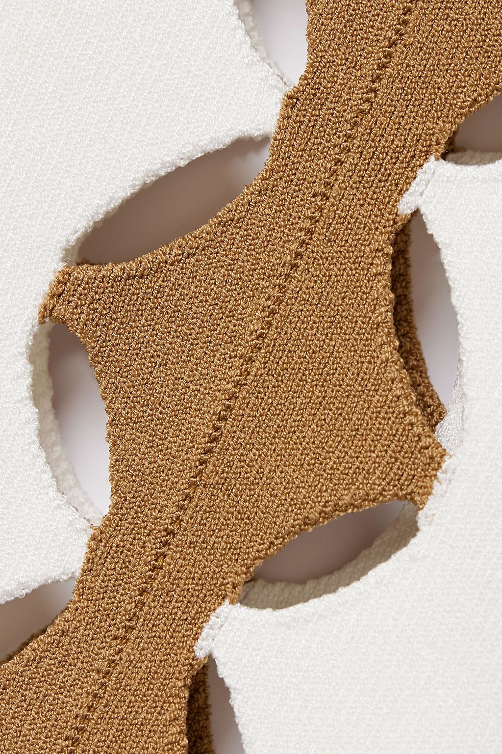TORY BURCH قميص بولو بفتحات ونقشة أرجيل من نسيج محبوك مطّاط