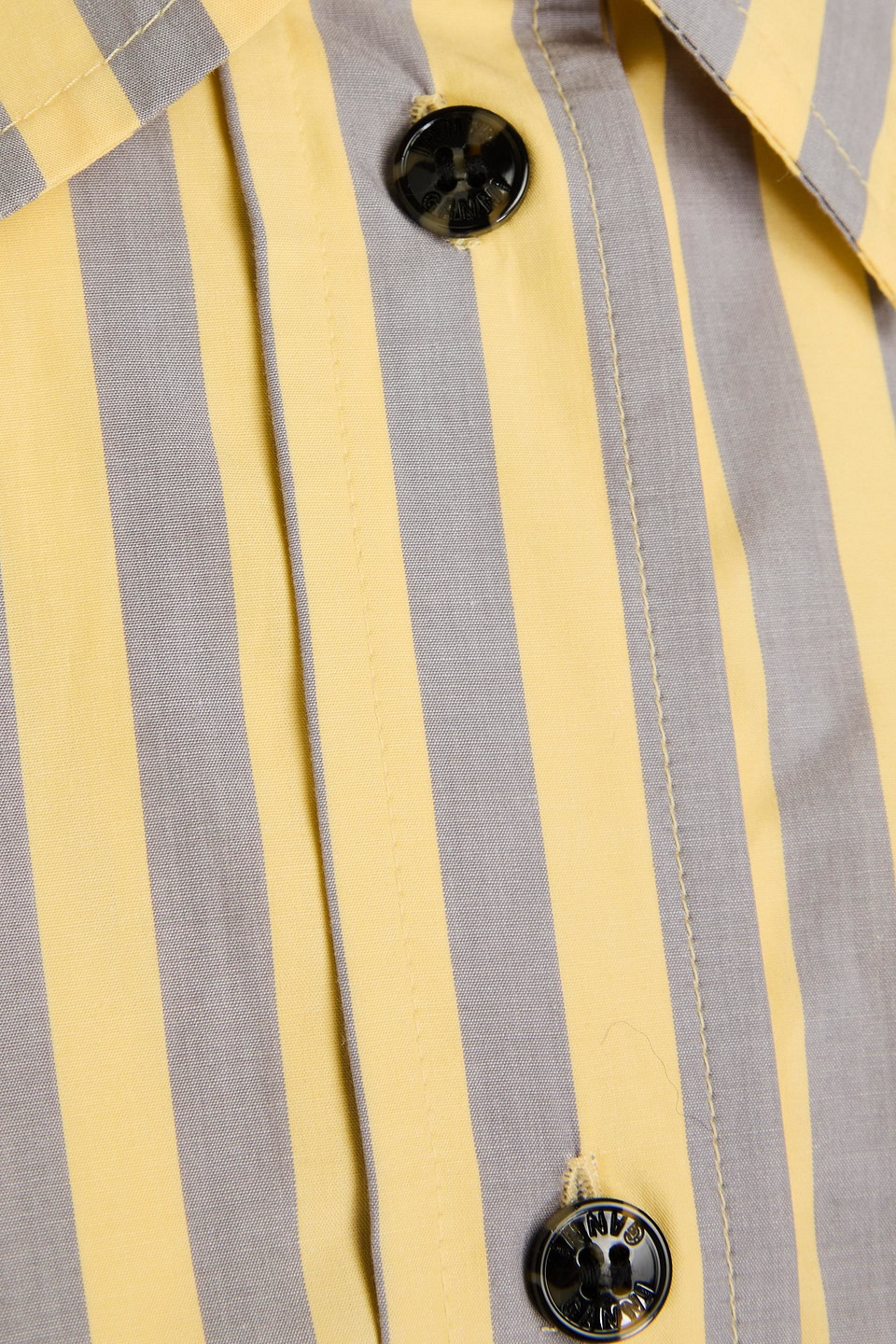 GANNI STRIPED COTTON-POPLIN SHIRT