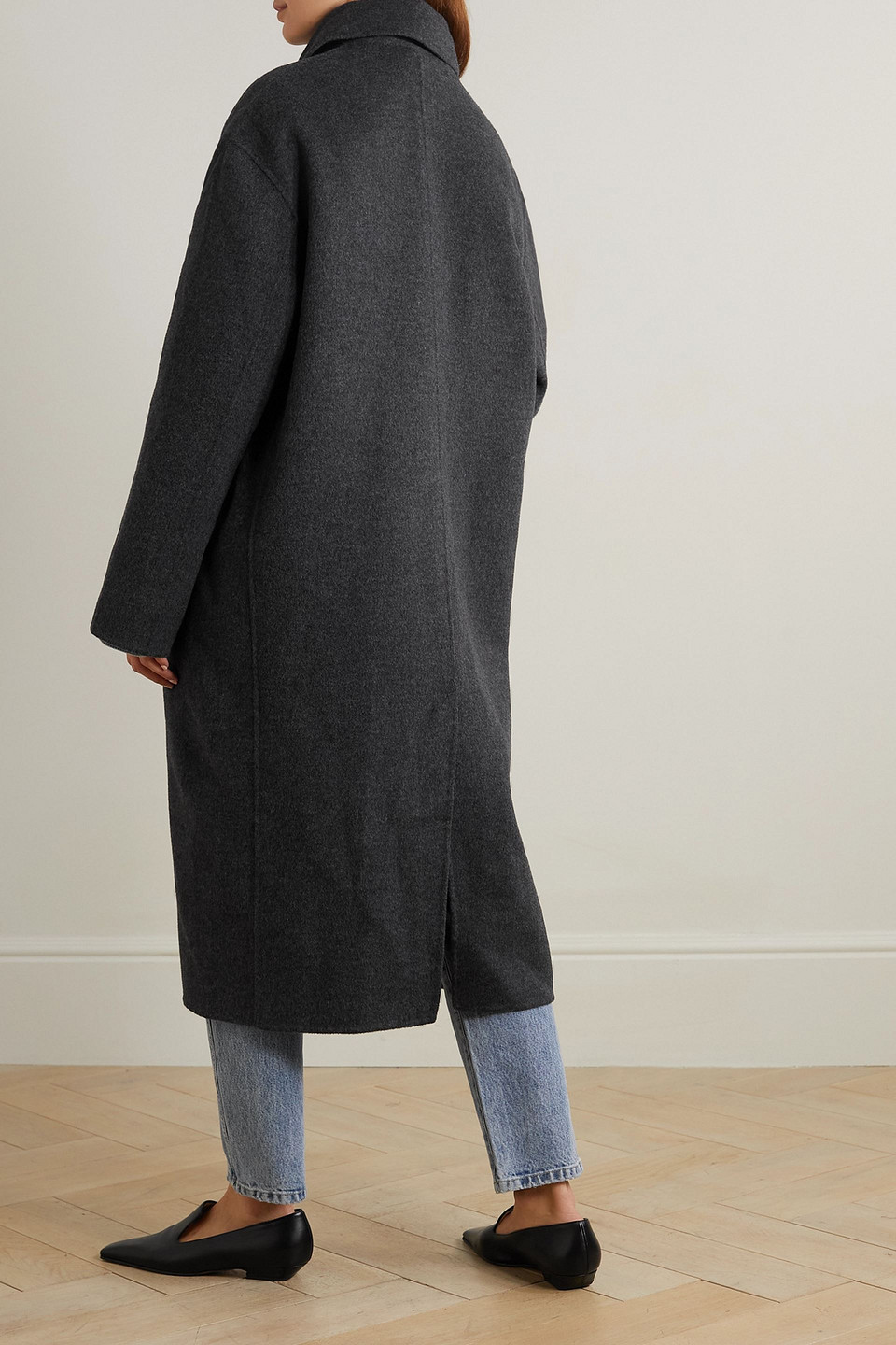 Totême Doublé Oversized Wool Coat In Dark Gray