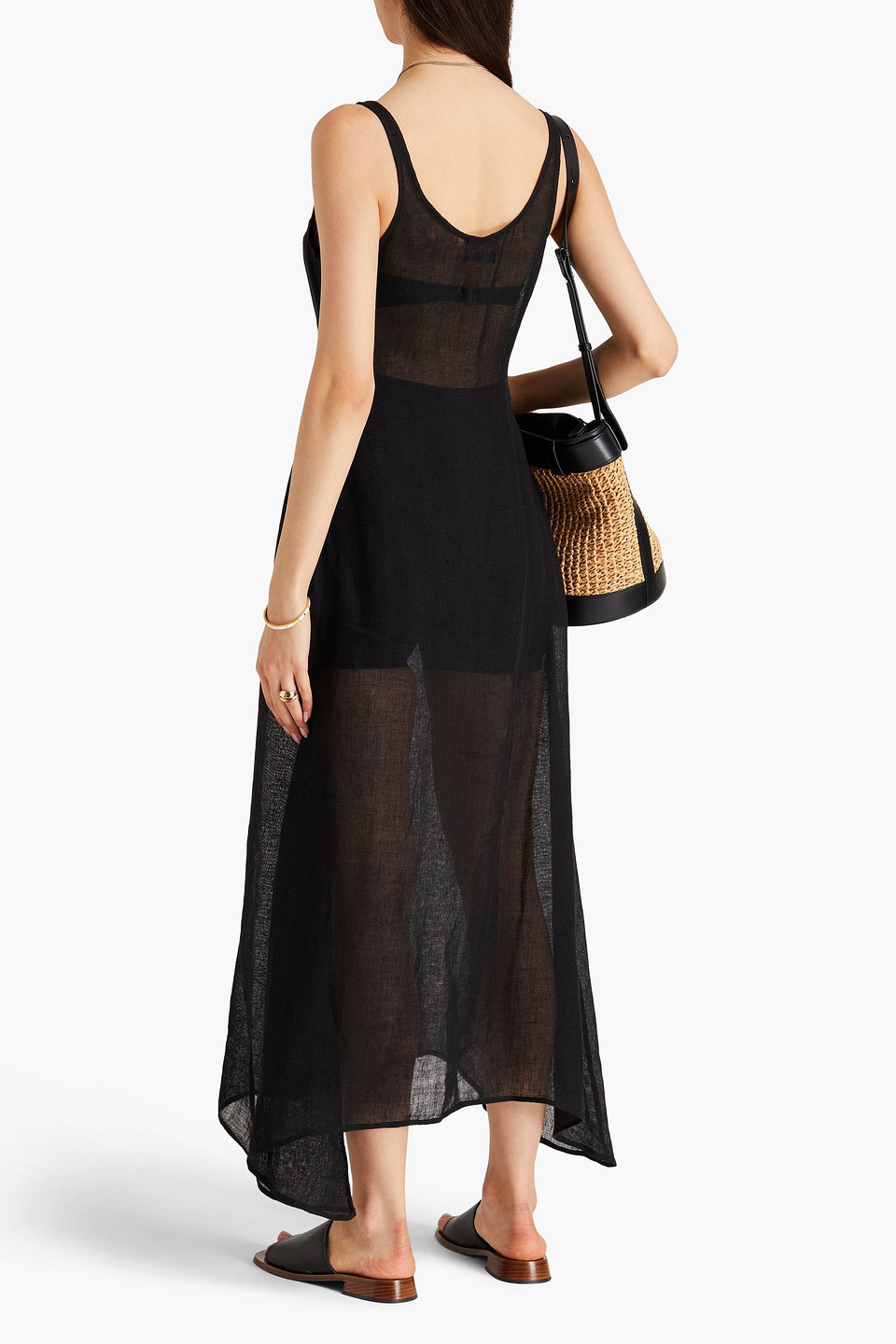 LE KASHA IDFA LINEN-GAUZE MAXI DRESS