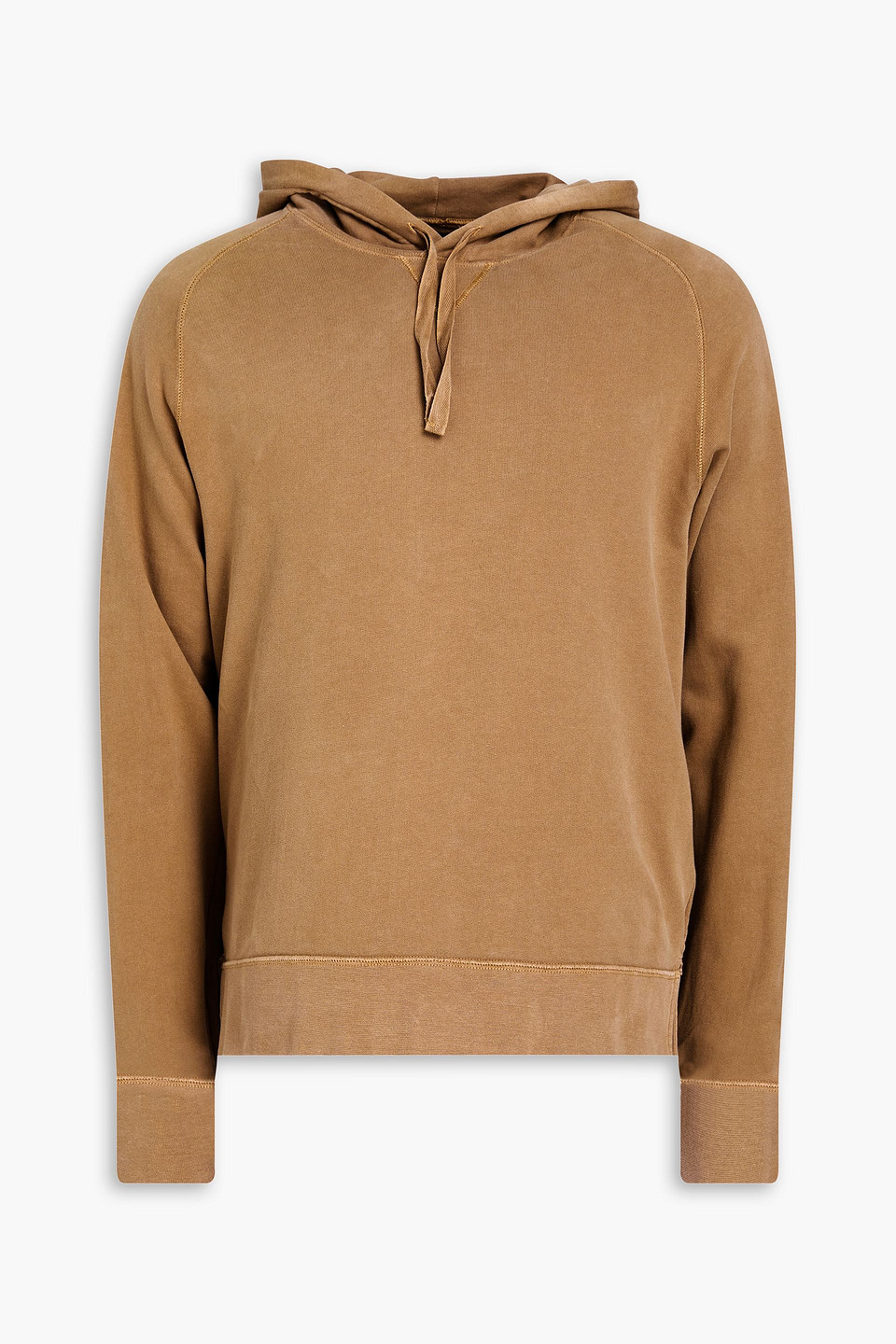 Officine Generale French Cotton-terry Hoodie In Light Brown