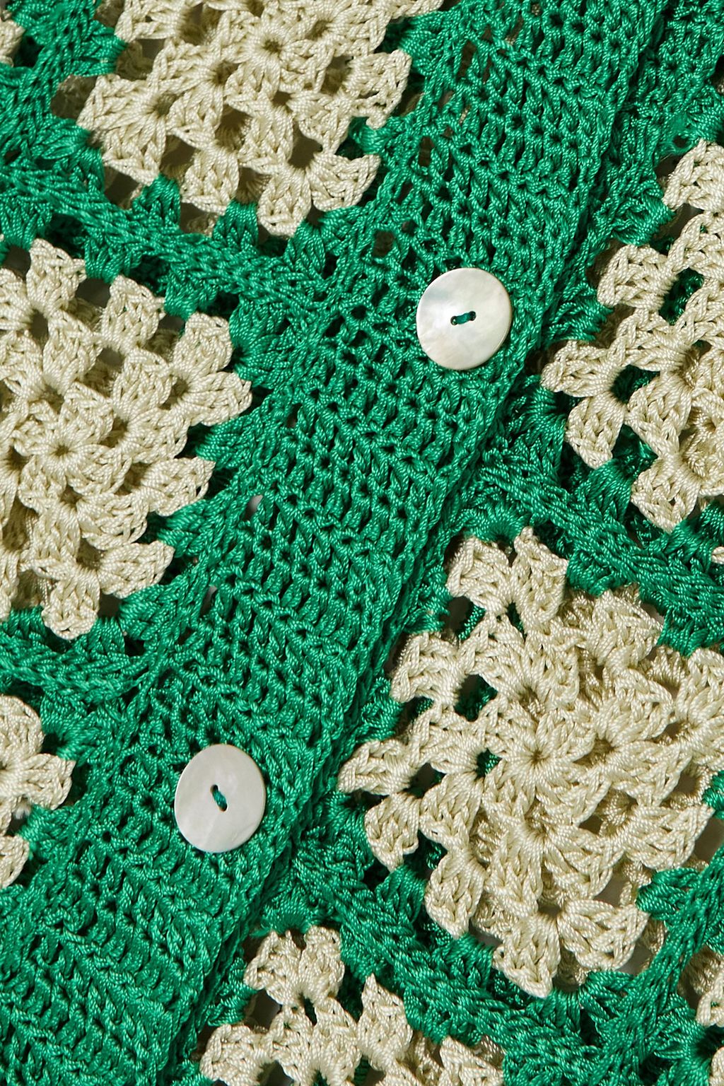 CALLE DEL MAR Checked crocheted cardigan