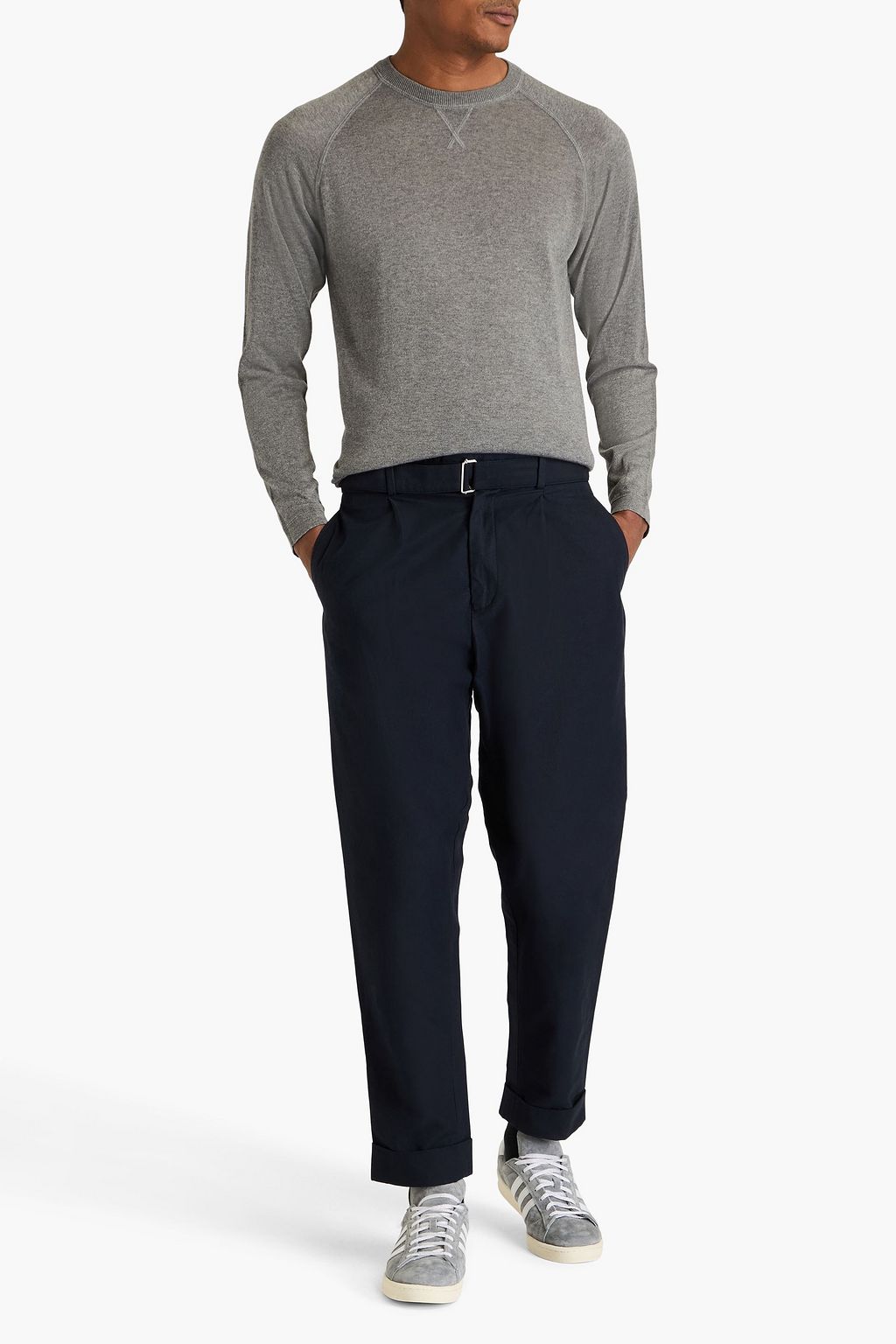 OFFICINE GÉNÉRALE クレープ クロップド ストレートレッグパンツ