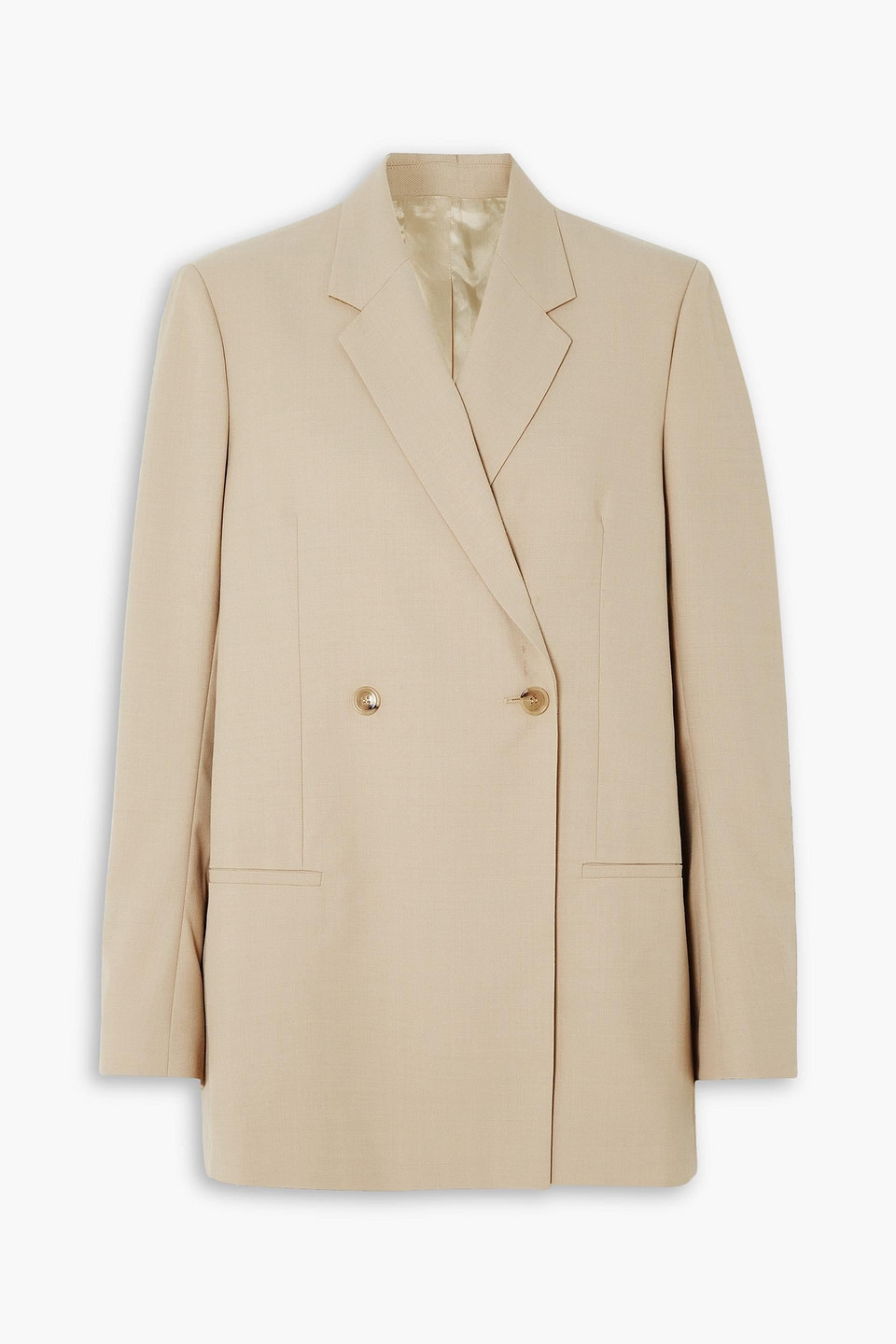 Totême Double-breasted Recycled-twill Blazer In Brown