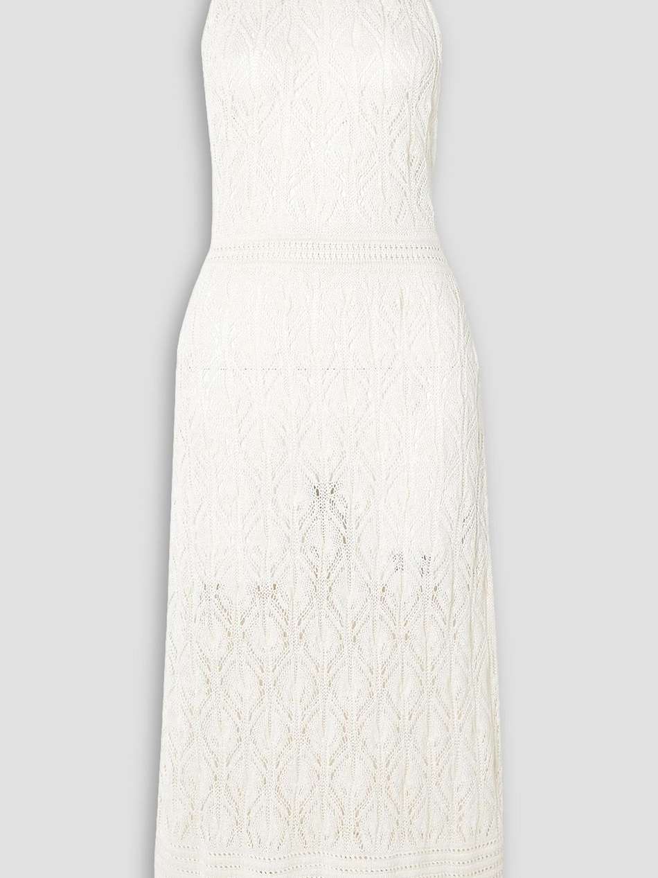 qybli open-back linen halterneck maxi dress