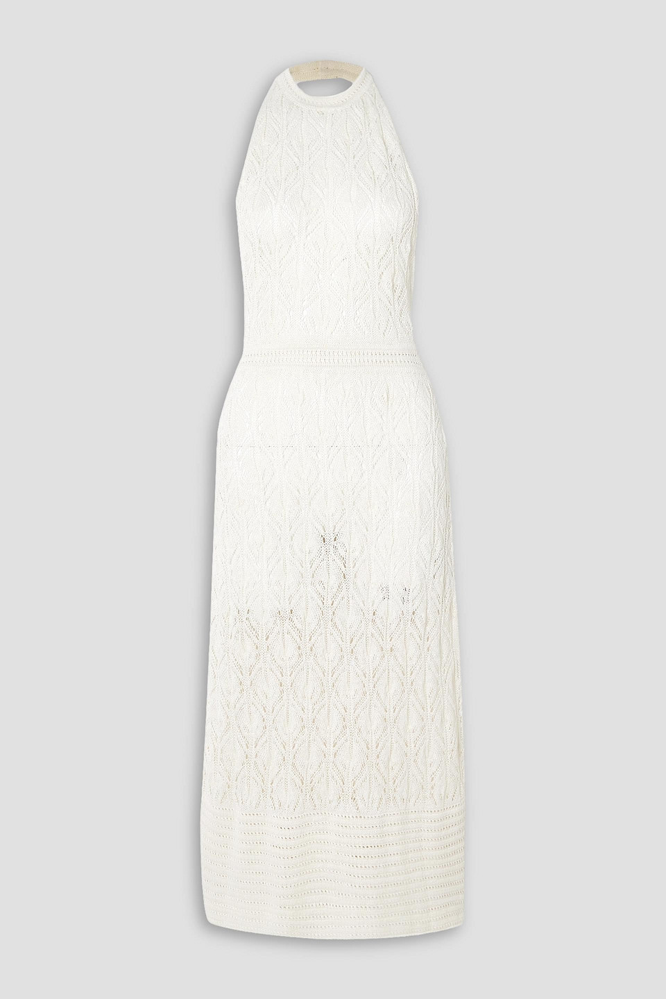 Le Kasha Qybli Open-back Organic Linen Halterneck Maxi Dress In Ivory