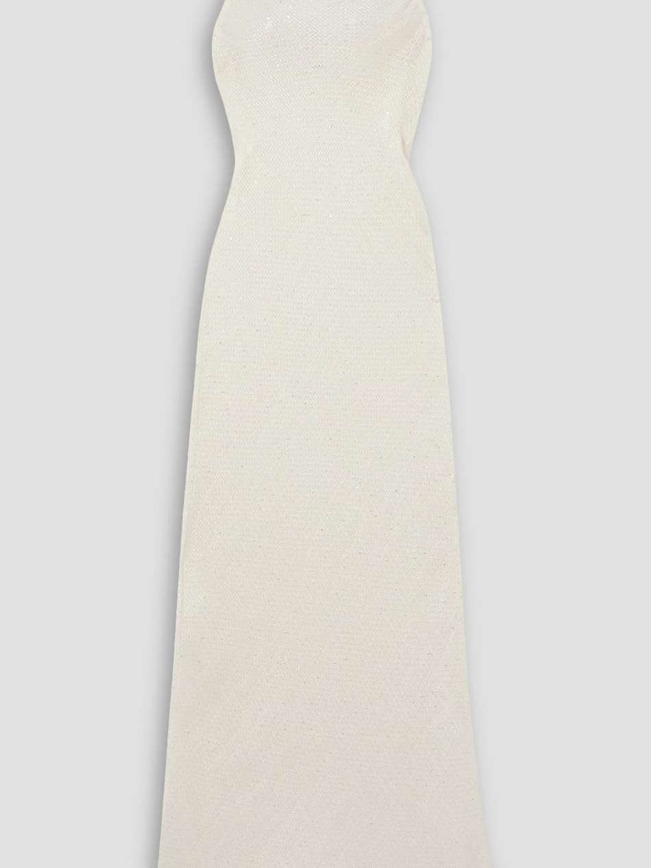 stella sequin-embellished linen-blend gauze maxi dress