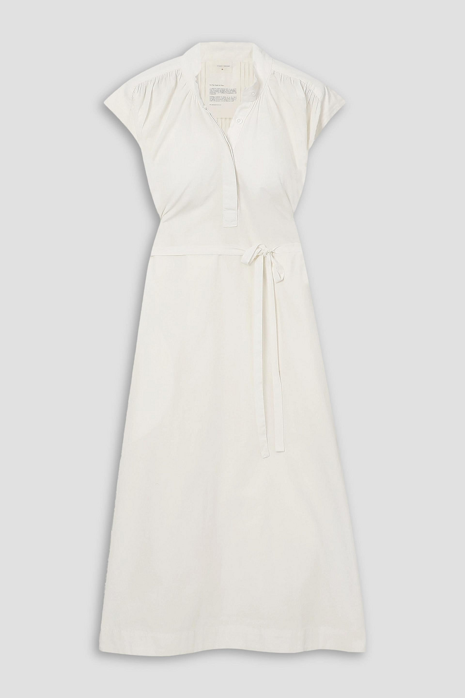 Ninety Percent Evia Cotton-poplin Midi Dress In Ivory