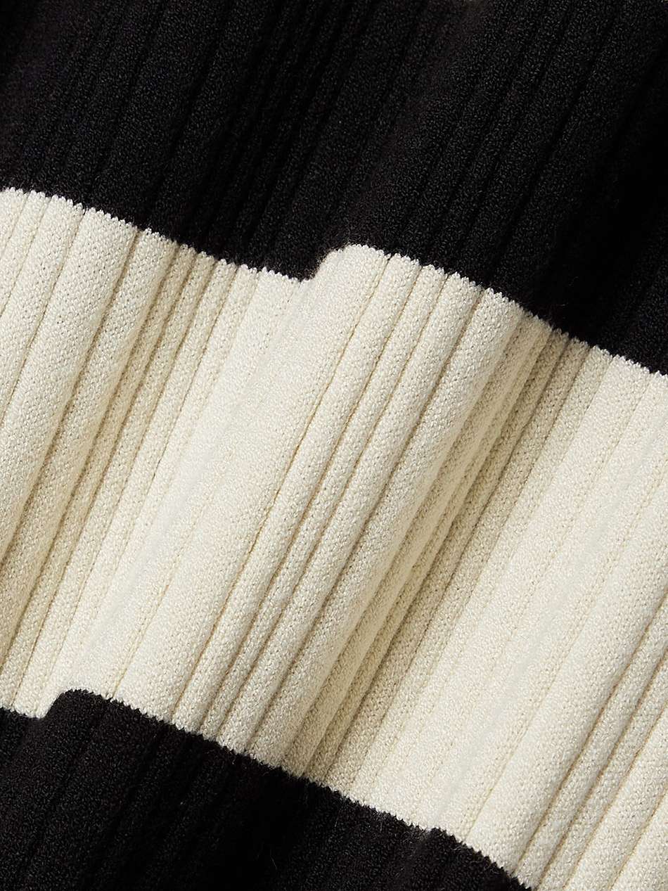 striped ribbed-knit maxi dress