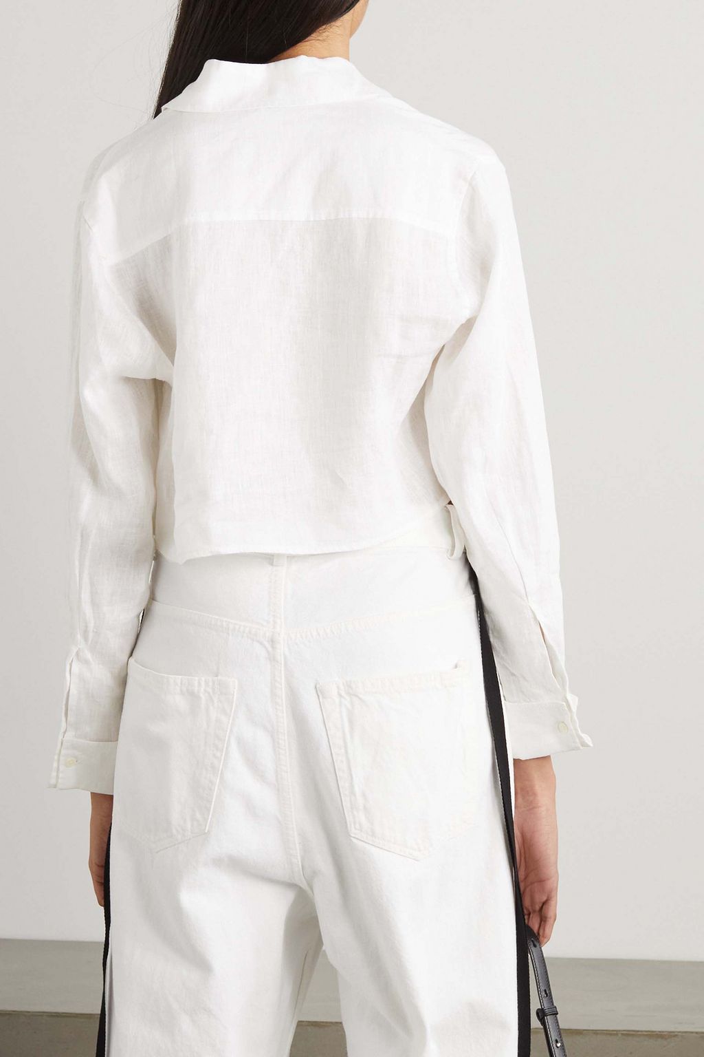 ATM ANTHONY THOMAS MELILLO Cropped tie-front linen shirt