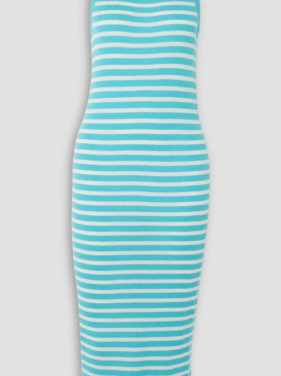 nicolette striped ribbed cashmere midi dress