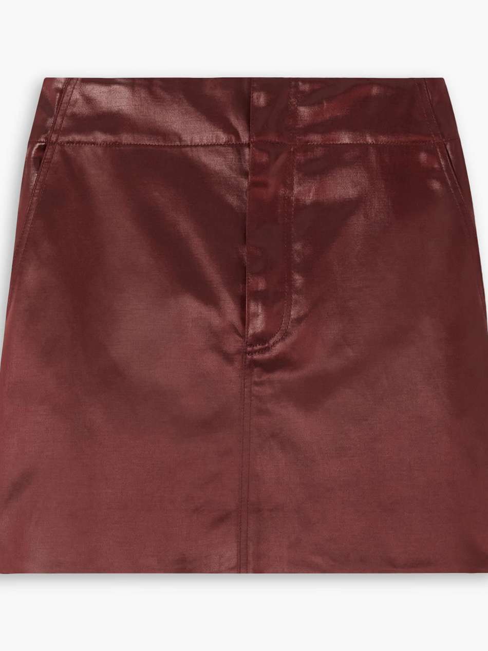 cotton-blend sateen mini skirt