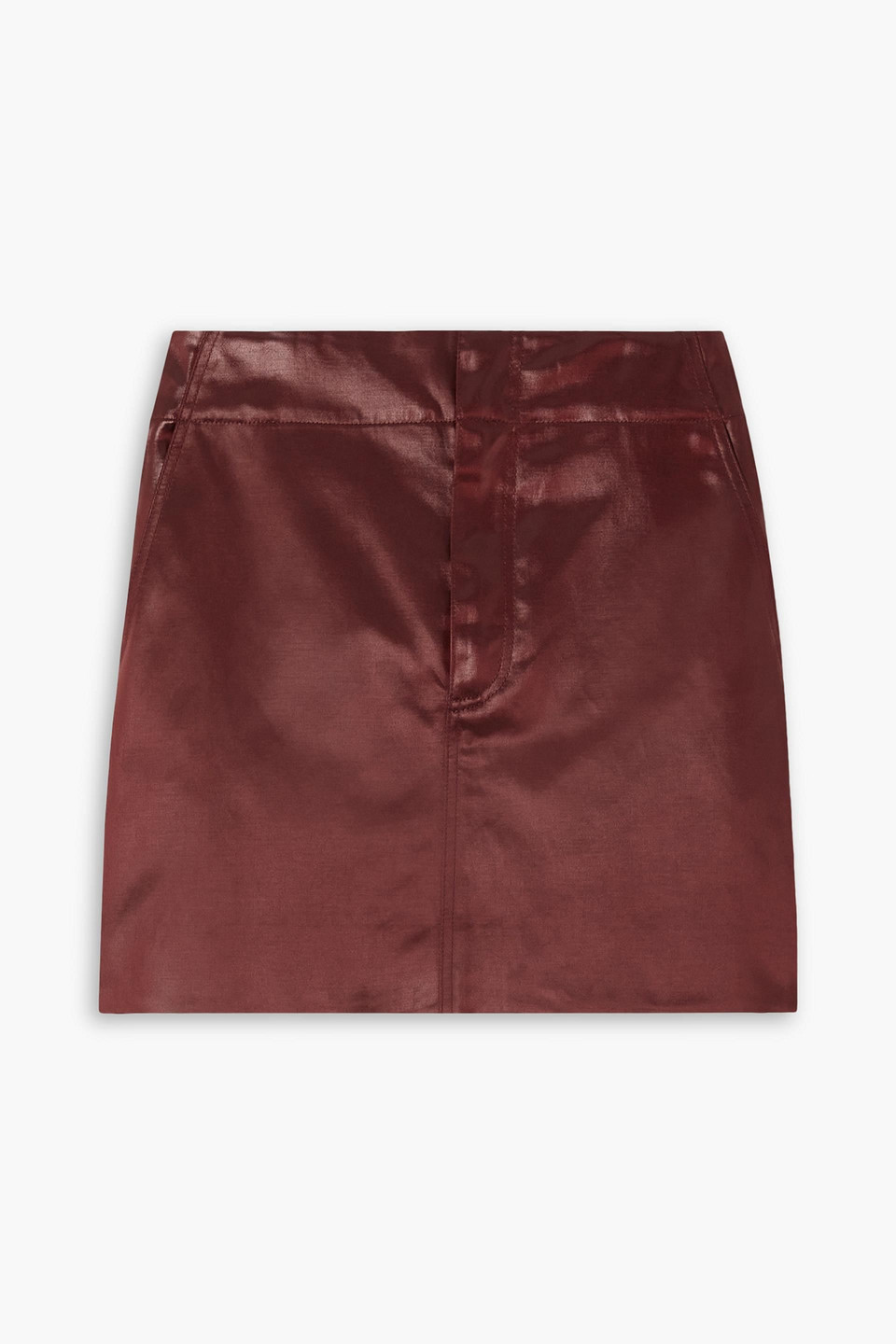 Cotton-blend sateen mini skirt