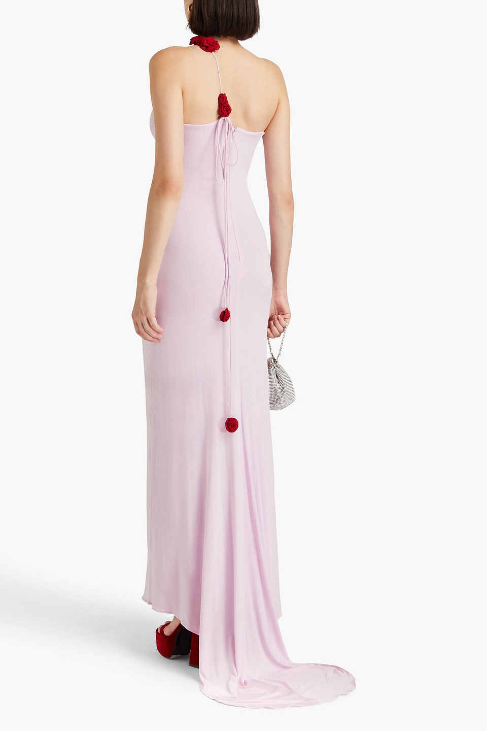 Magda Butrym Maxikleid Aus Jersey Mit Asymmetrischer Schulterpartie In Baby-pink