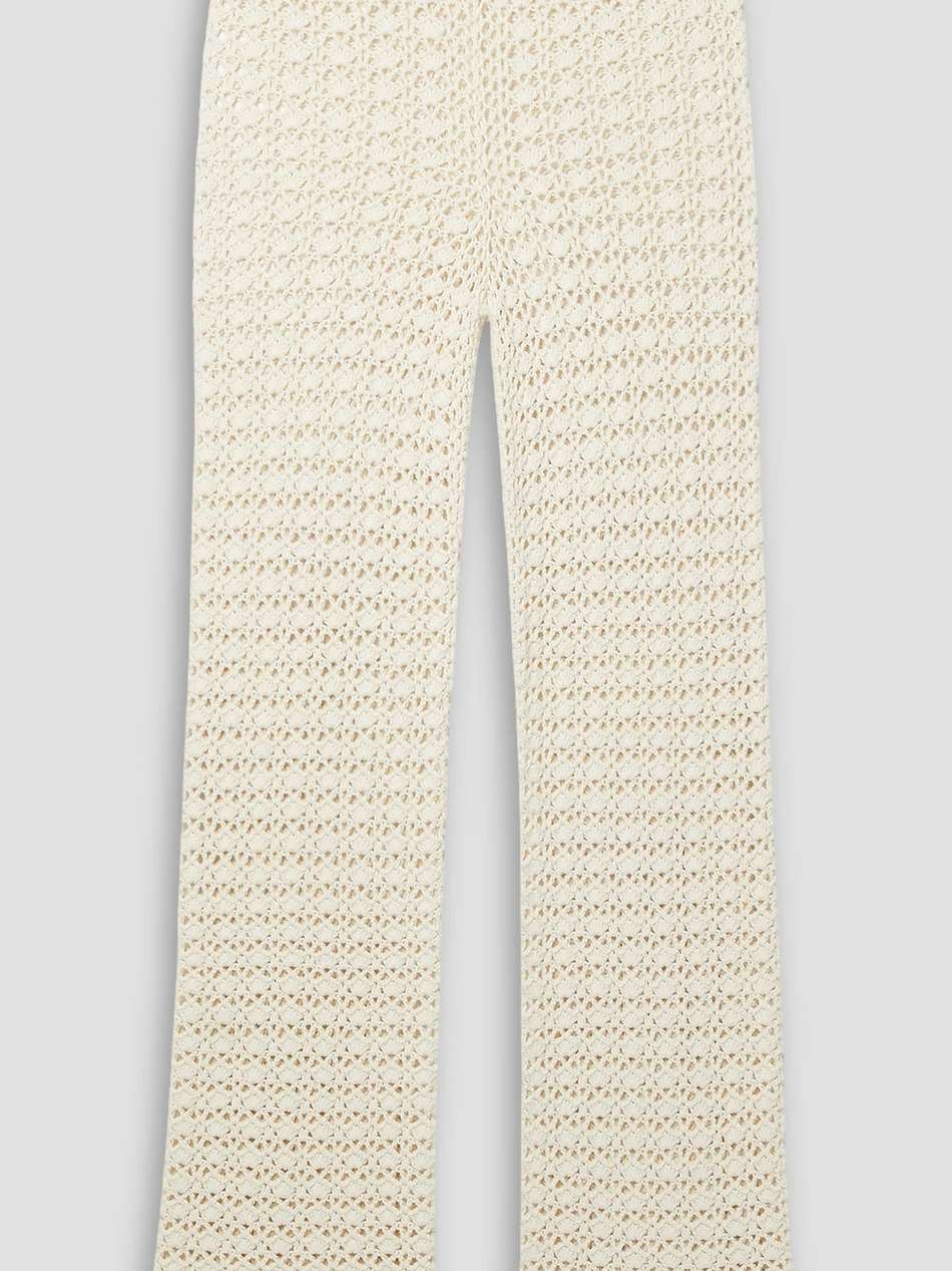 lucy crocheted cotton straight-leg pants