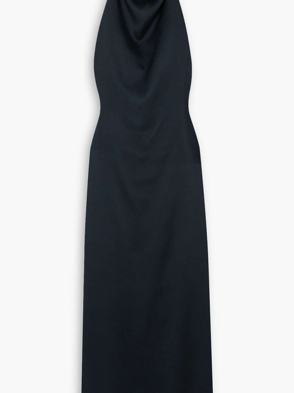 draped open-back satin maxi dress
