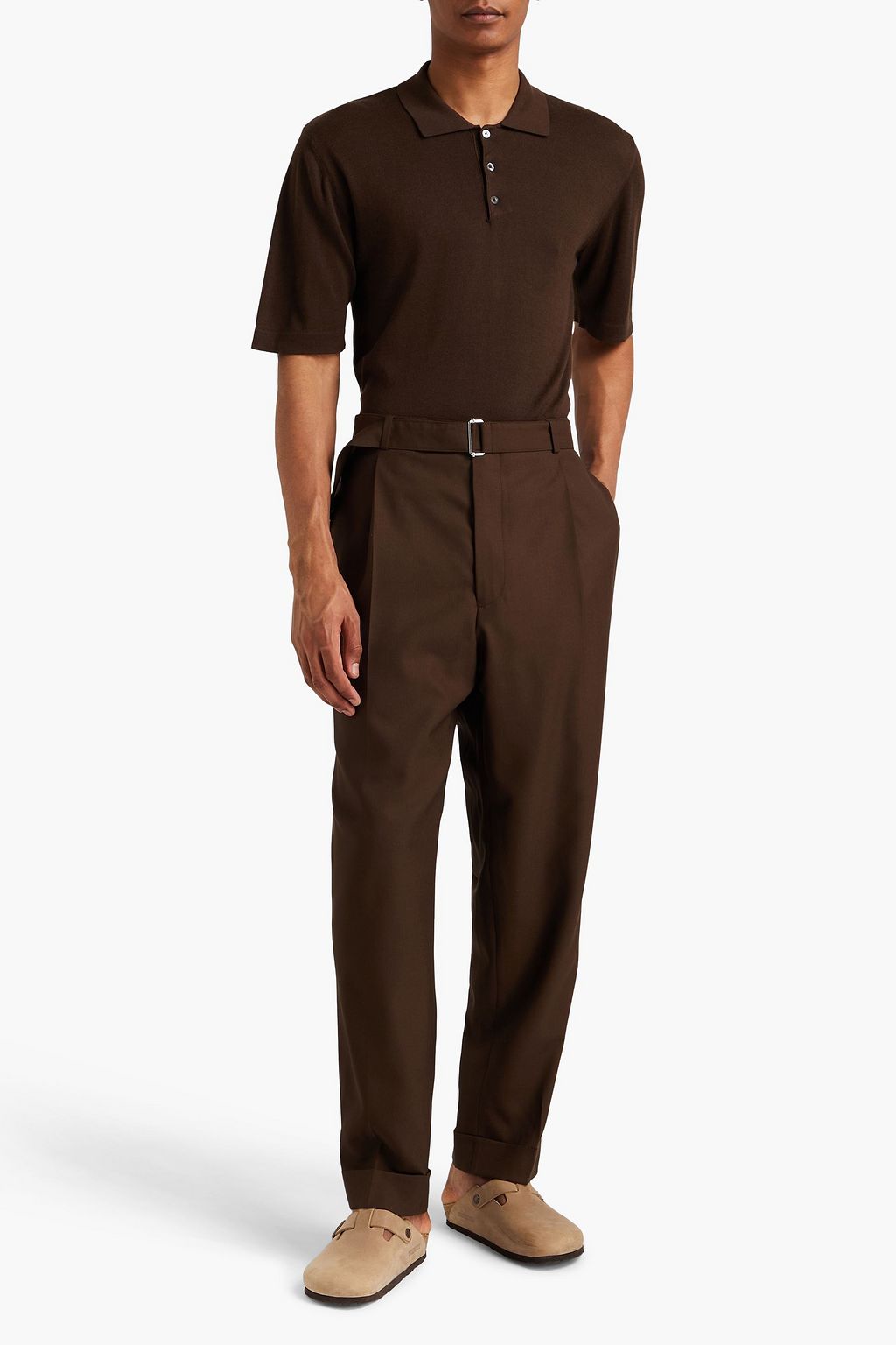 OFFICINE GÉNÉRALE Belted wool pants