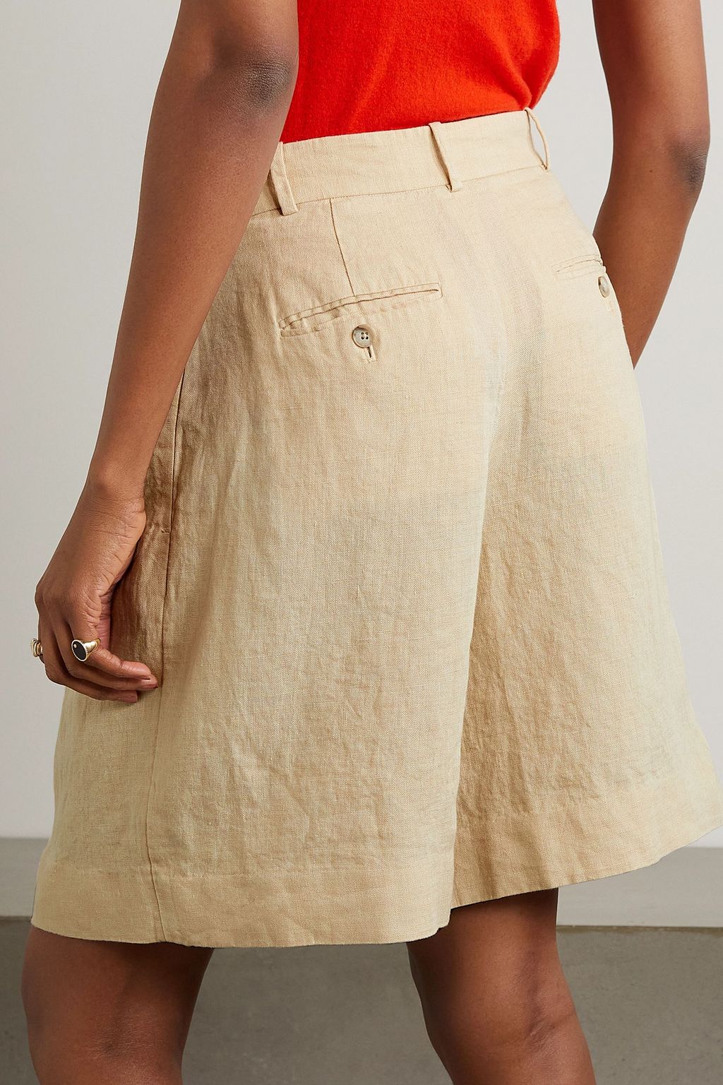 POLO RALPH LAUREN Pleated linen shorts