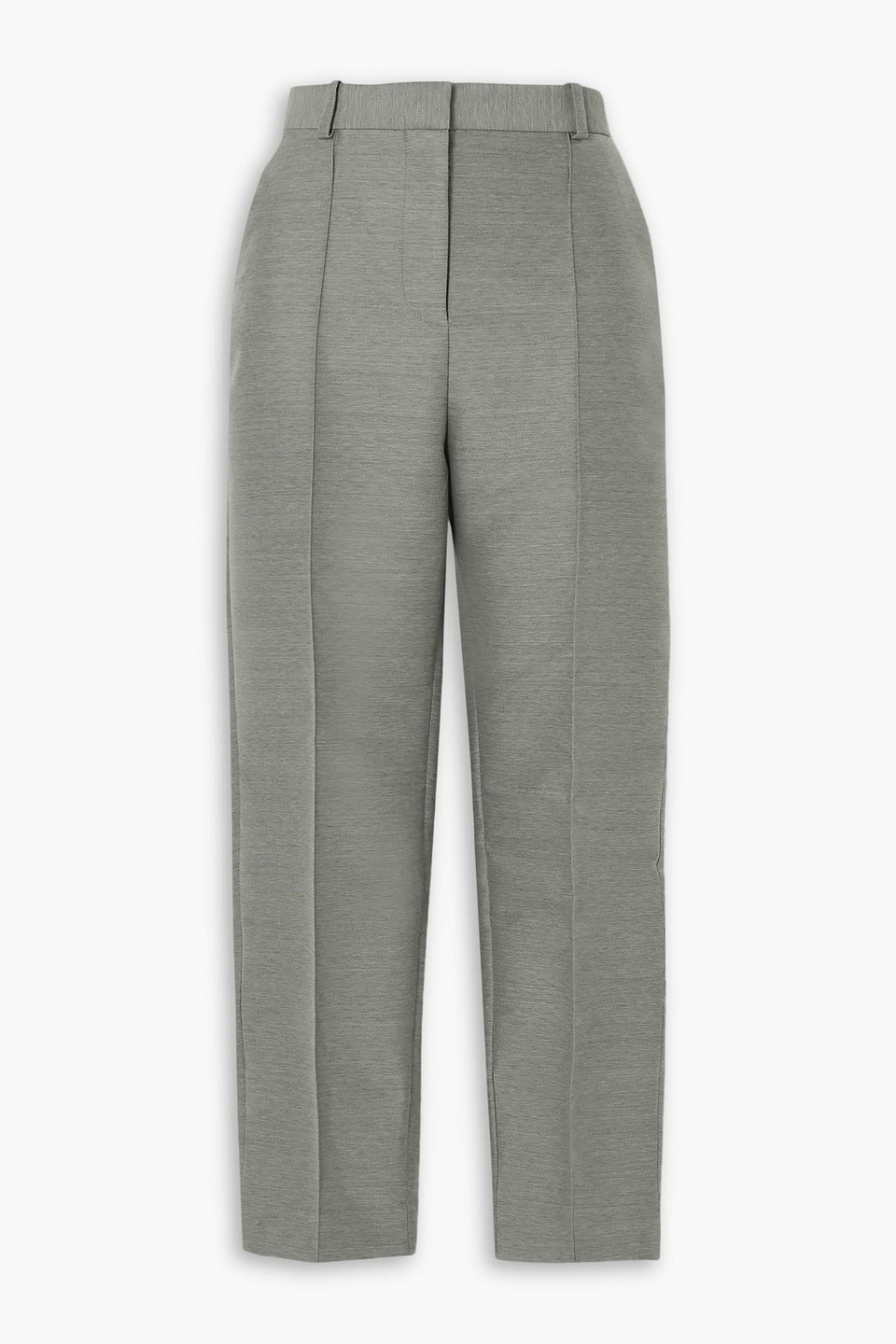 Totême Pleated Woven Tapered Pants In Gray