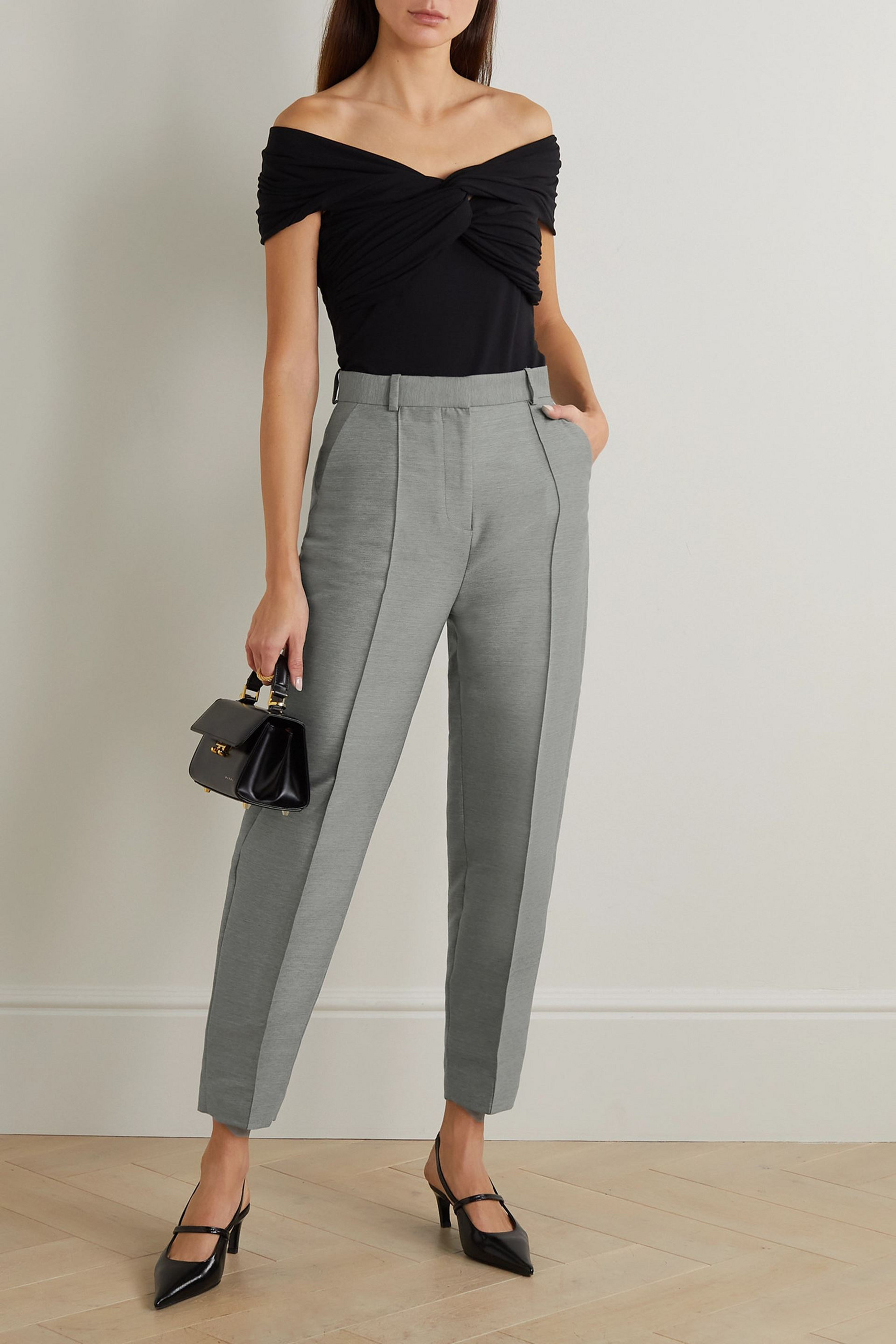 TOTEME Pleated woven tapered pants