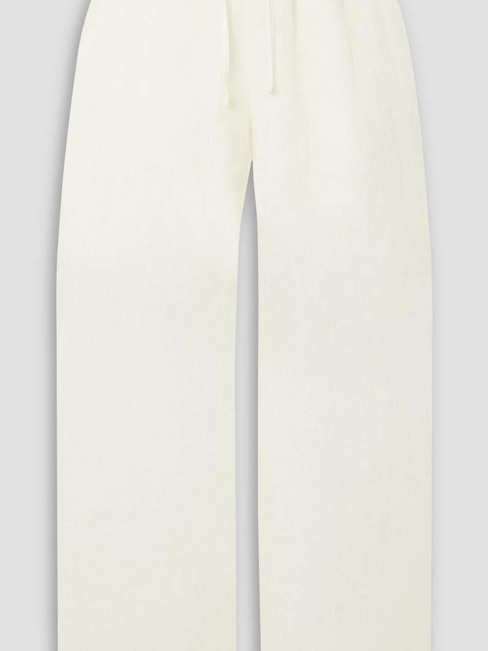 yaffa linen straight-leg pants