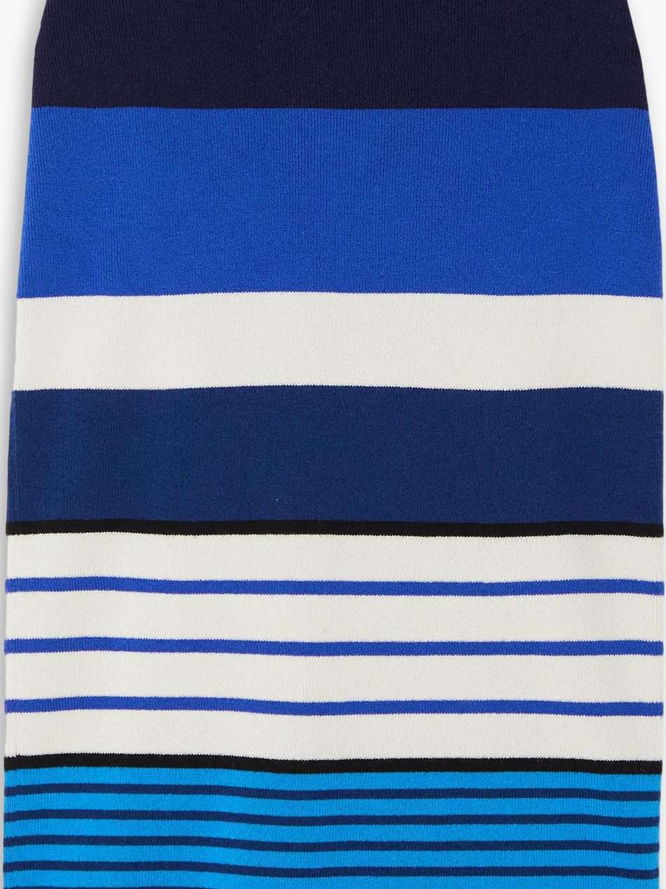 riviera striped cashmere midi skirt