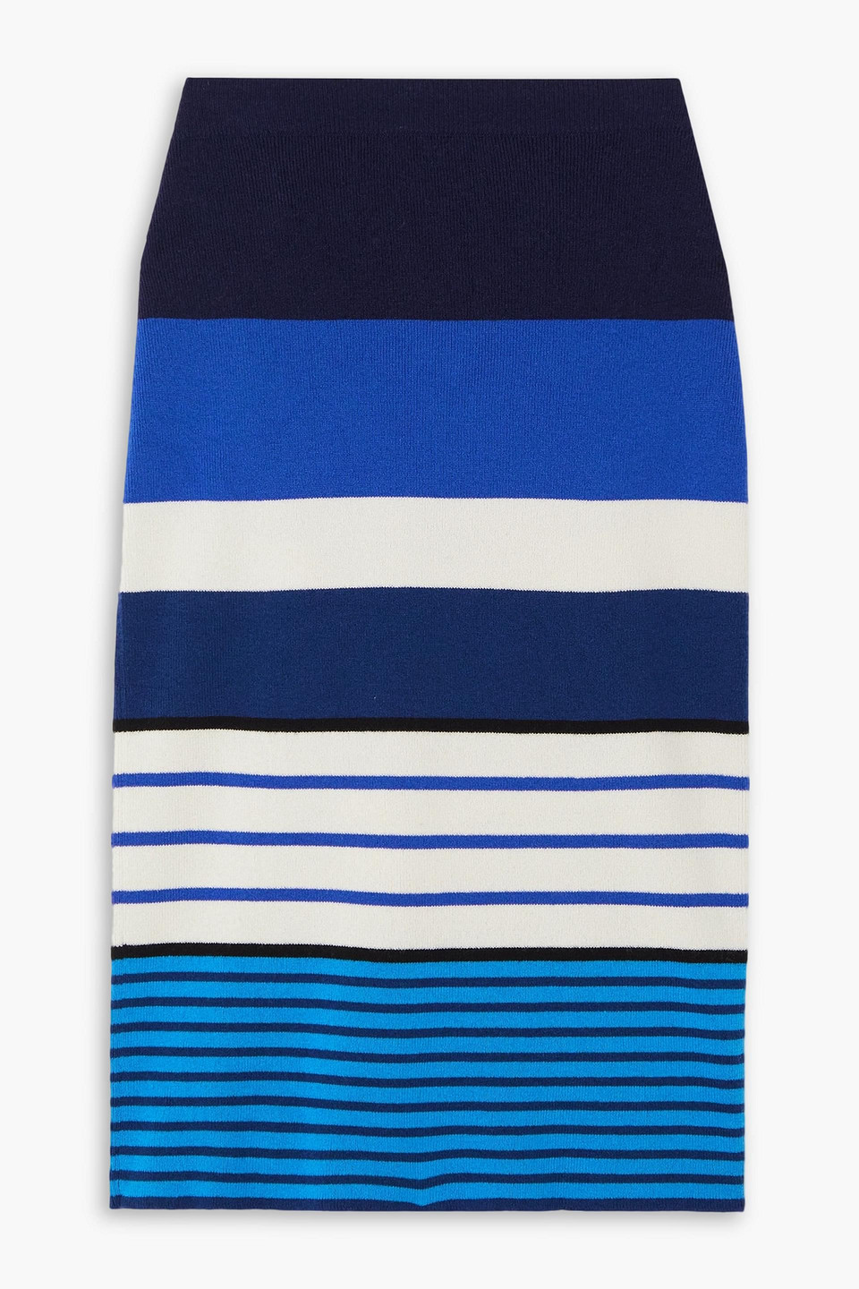 Clements Ribeiro Riviera Striped Cashmere Midi Skirt In Multicolor