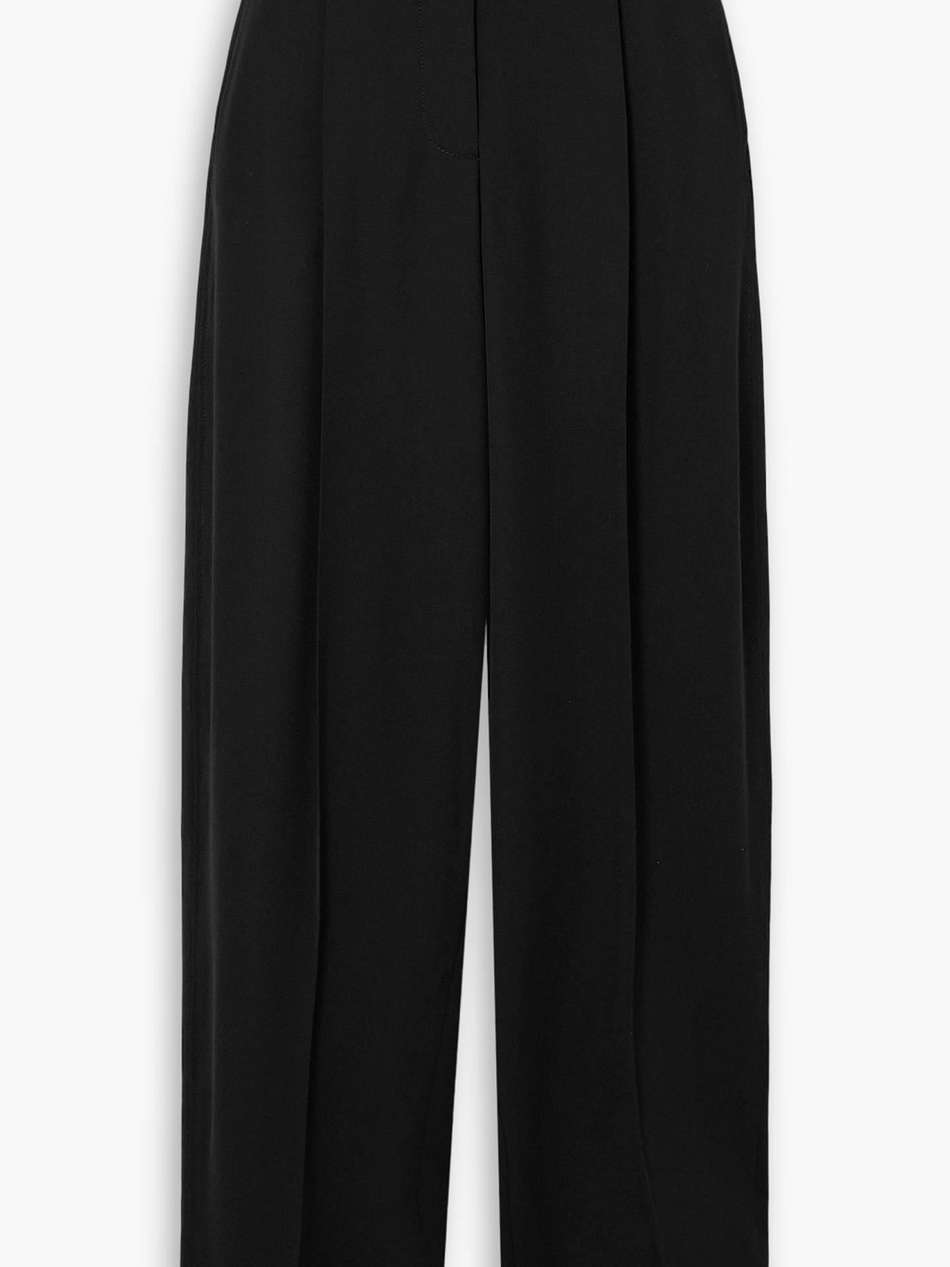 timothy pleated twill wide-leg pants